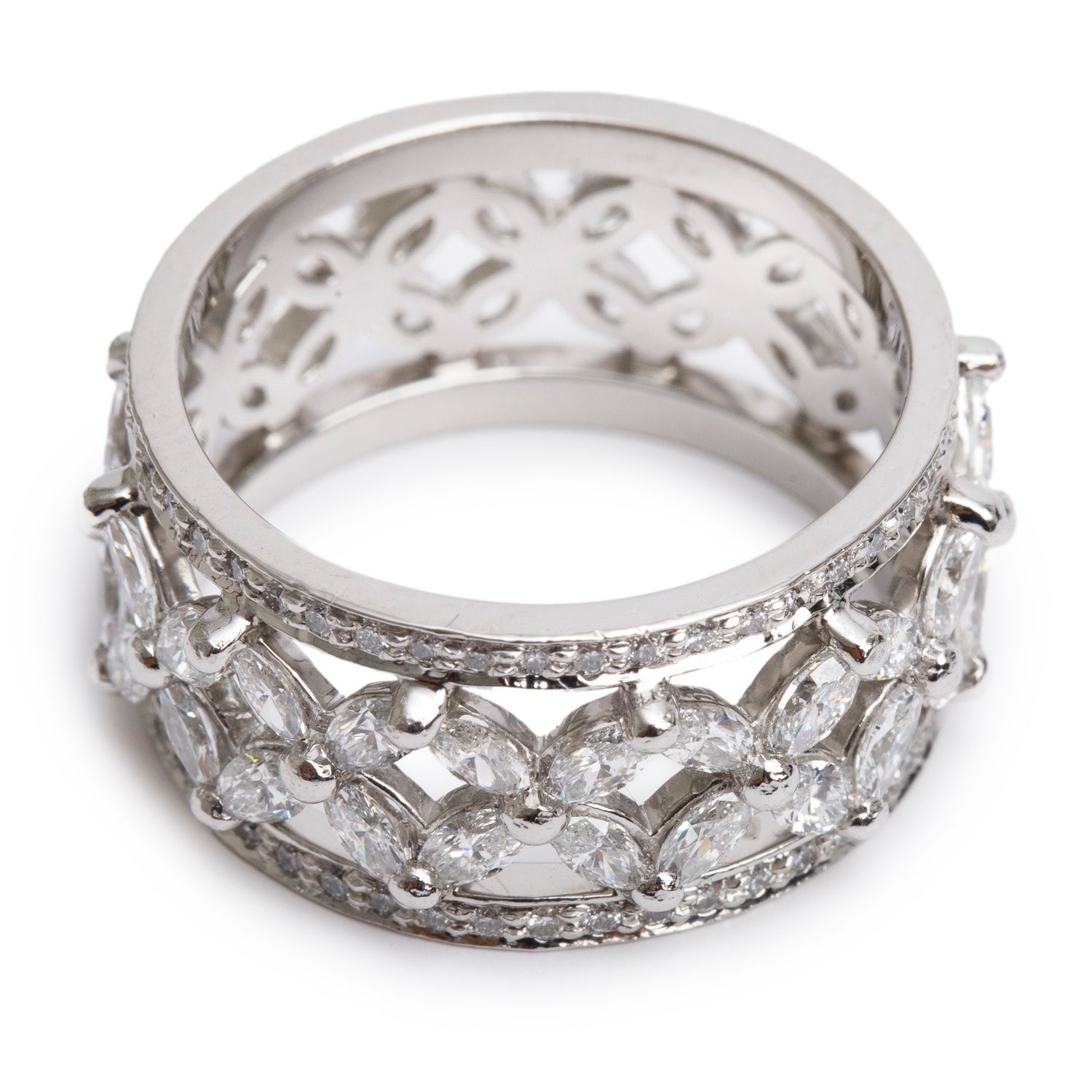 Tiffany & Co. Platinum Diamond Victoria Ring, Size 8 w/ Box