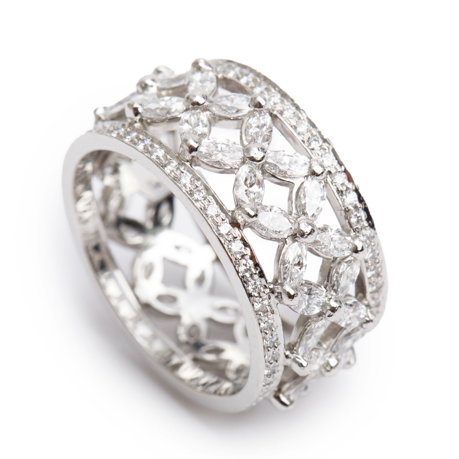 Tiffany & Co. Platinum Diamond Victoria Ring, Size 8 w/ Box