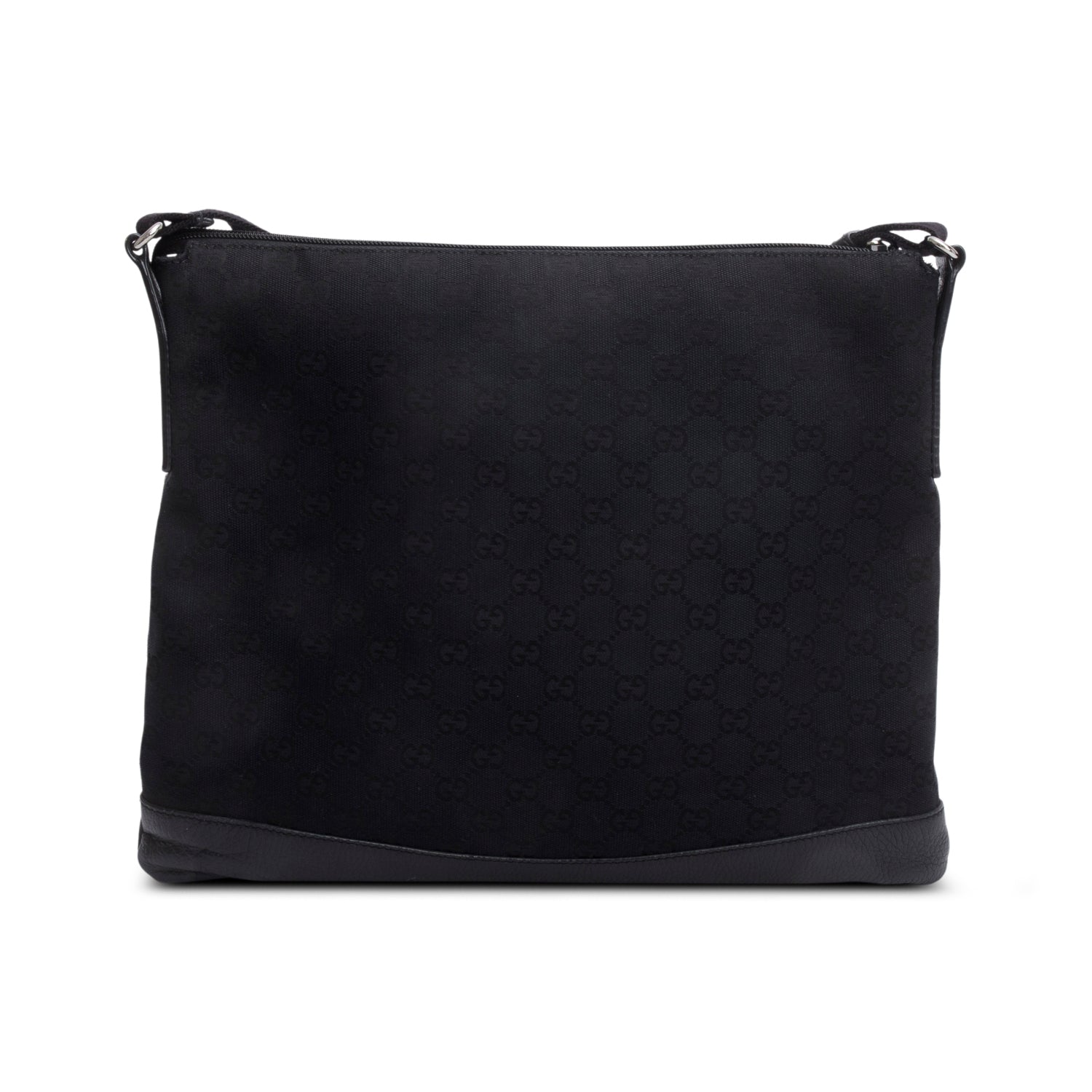 Gucci Black Monogram Canvas Messenger Bag
