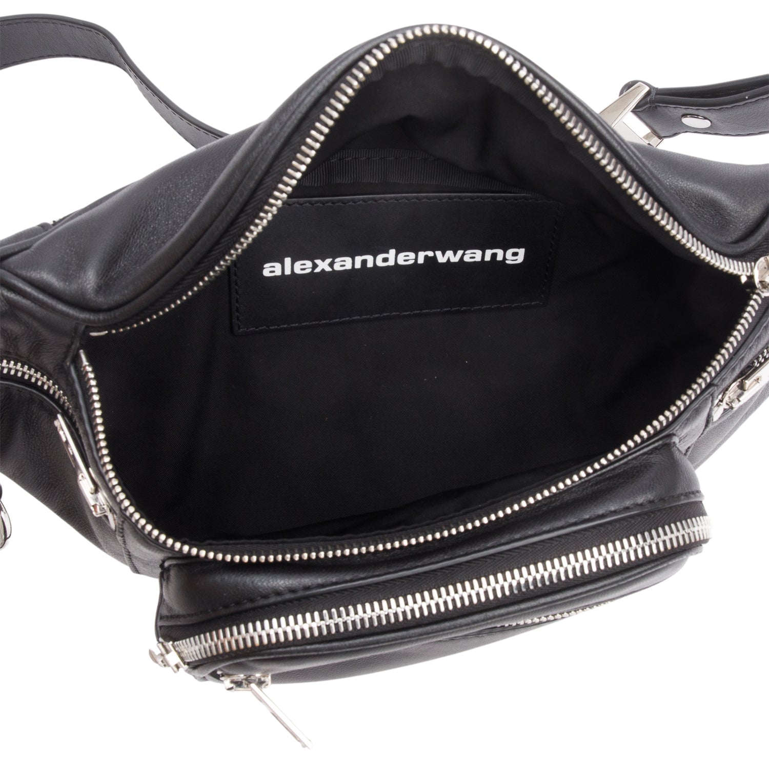 Alexander Wang Black Lambskin Attica Fanny Pack
