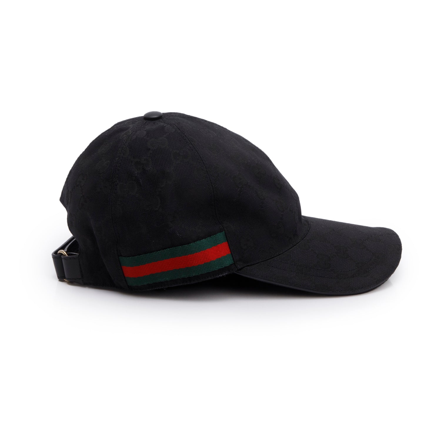 Gucci Black Monogram Web Baseball Hat, Size S 57 cm