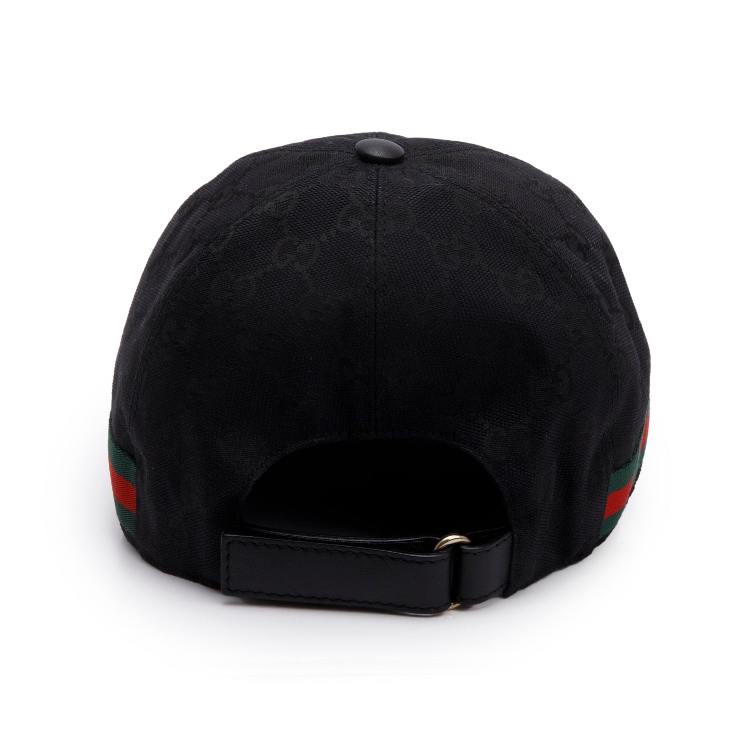 Gucci Black Monogram Web Baseball Hat, Size S 57 cm