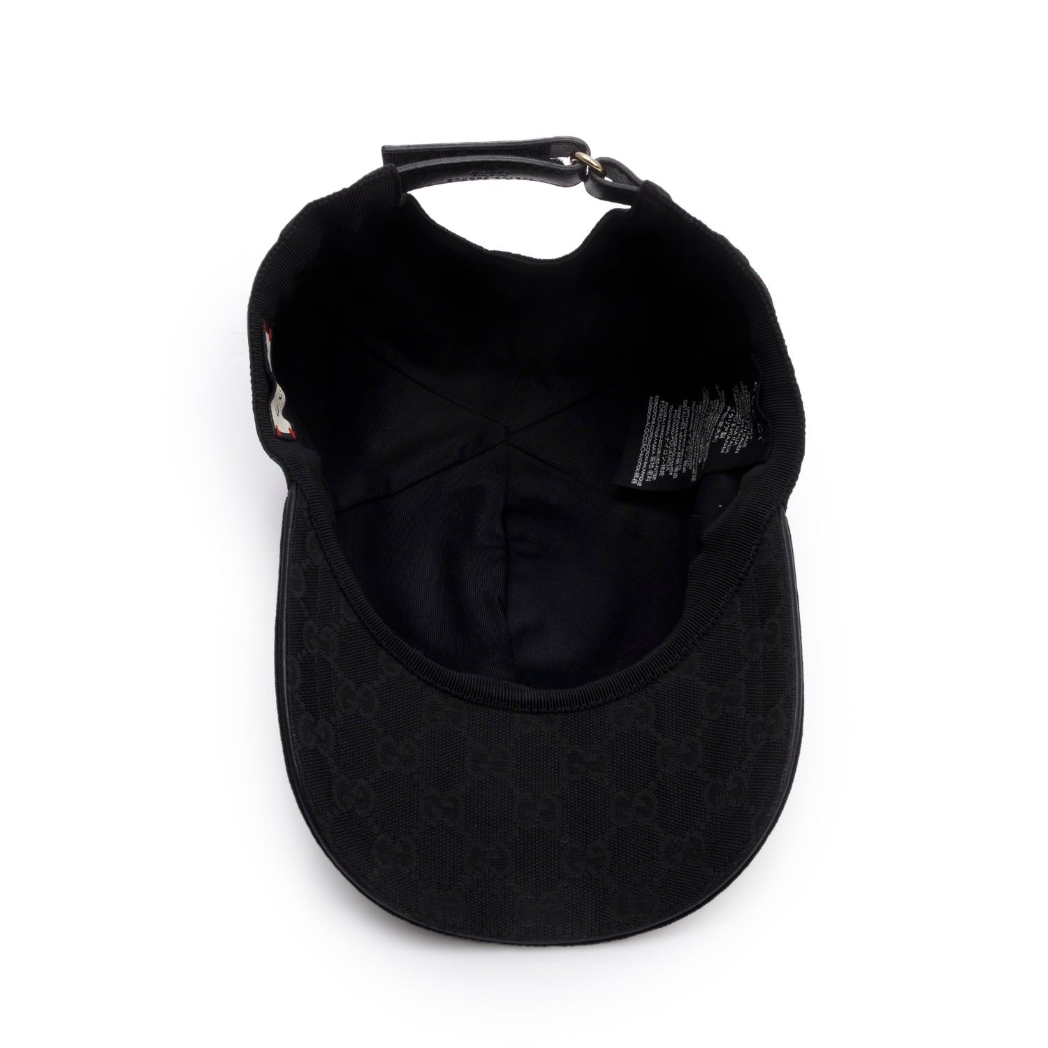 Gucci Black Monogram Web Baseball Hat, Size S 57 cm