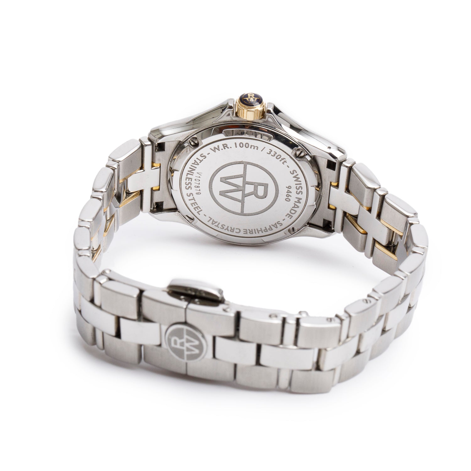 Raymond Weil Stainless Steel & 18k Yellow Gold Parsifal 28 MM Quartz Watch Mother of Pearl DiamondDial 9460