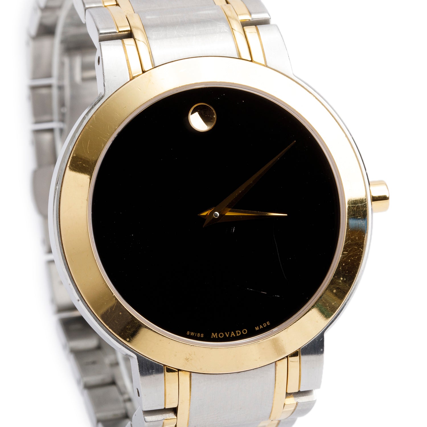 Movado Two-Tone Stainless Steel Stiri 40 MM Quartz Watch Black Dial