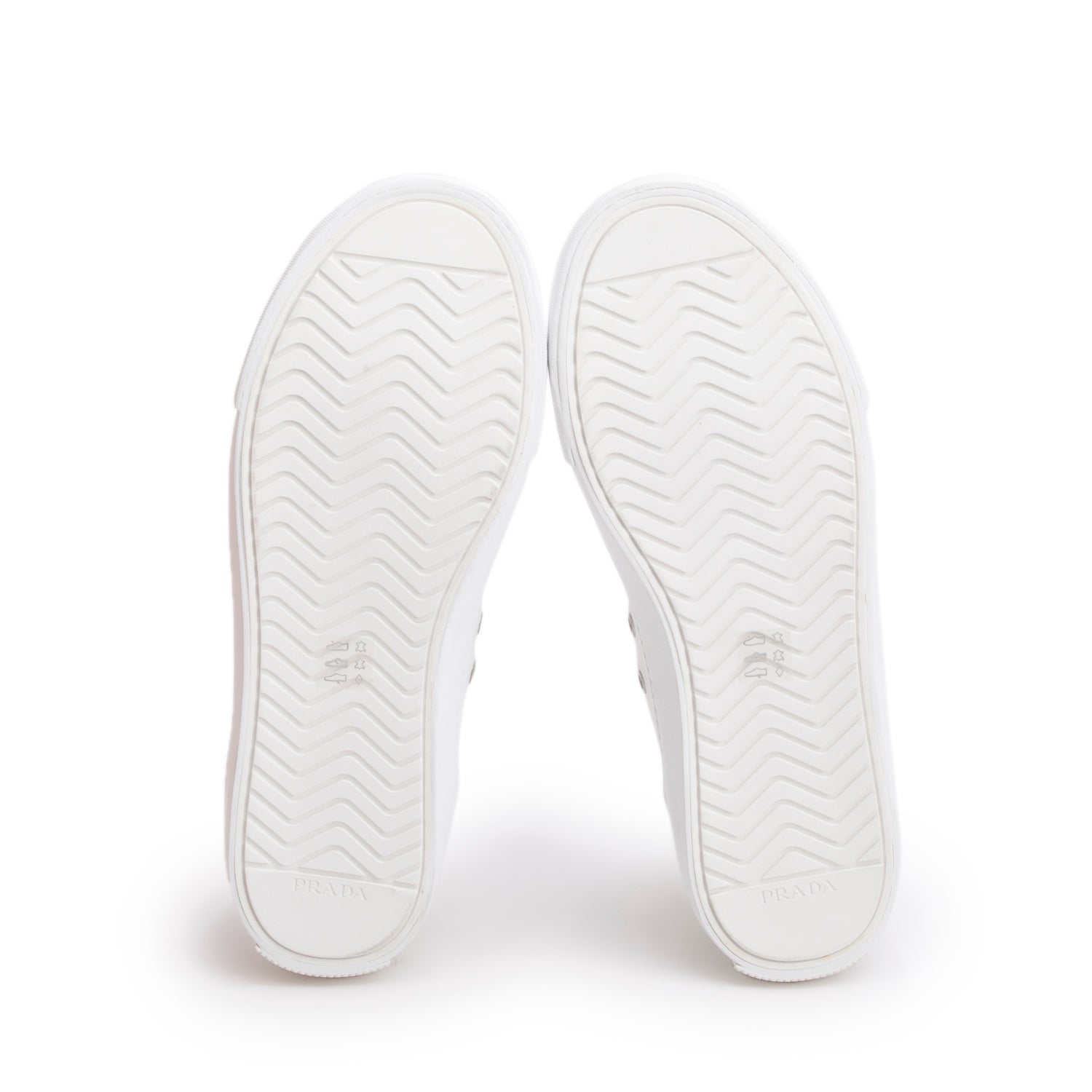 Prada White Vitello Plume Logo High Top Sneakers, Men's Size 9 w/ Box