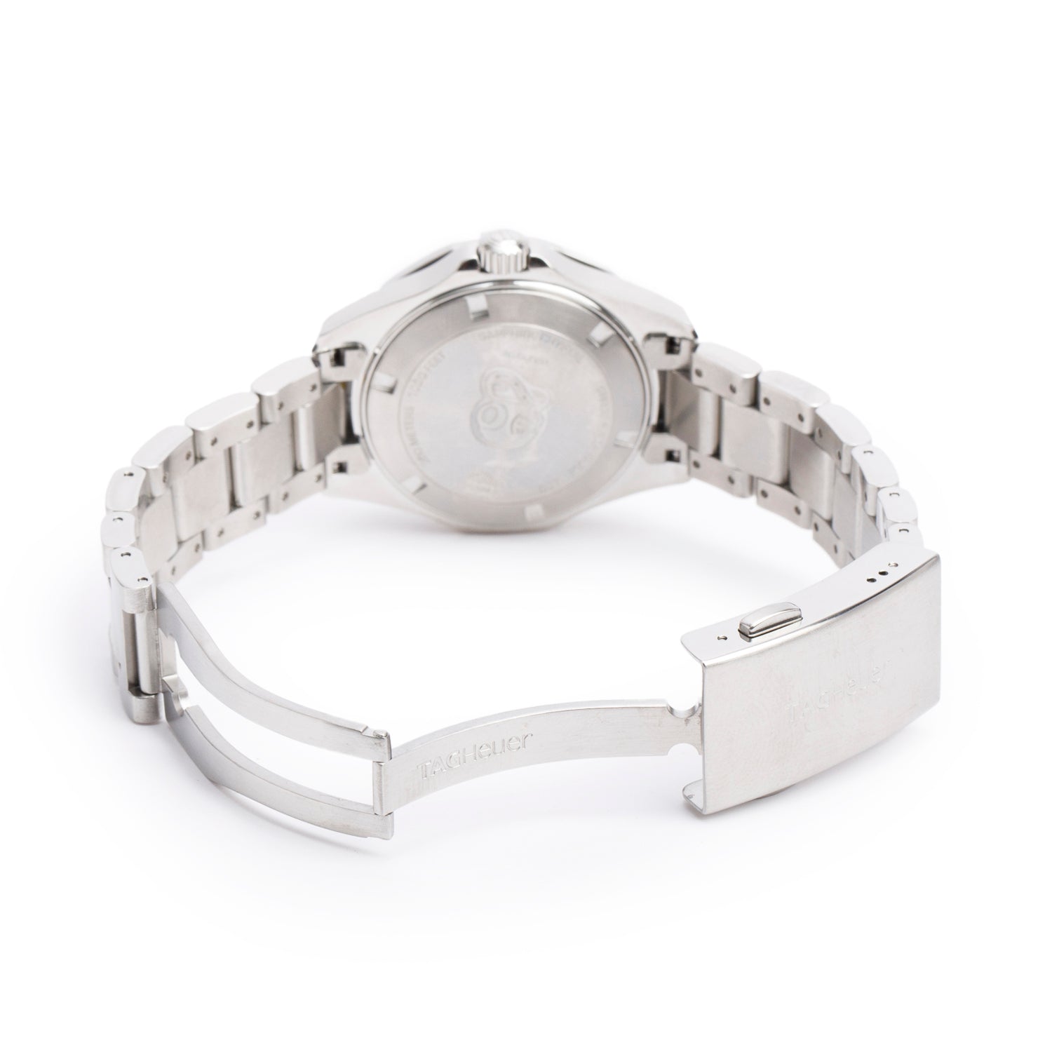 Tag Heuer Stainless Steel Diamond Bezel Aquaracer 35 MM Quartz Watch Blue Dial WAY131N w/ Box & Papers