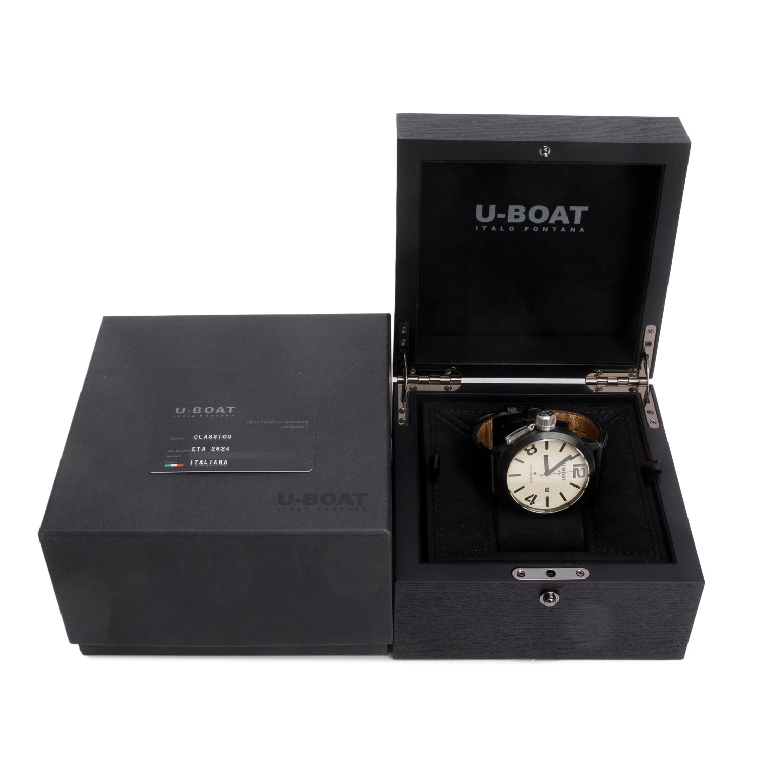 U-Boat Limited Edition Black PVD Stainless Steel Classico 52 MM Automatic Watch w/ Box & Papers