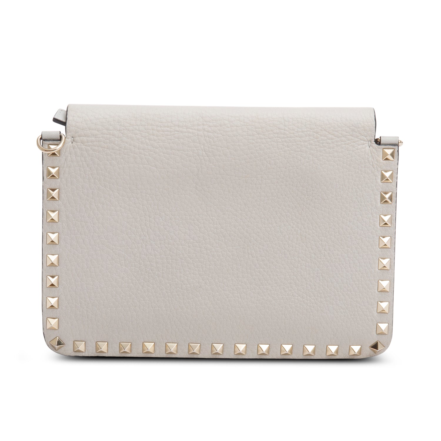 Valentino Grey Vitello Rockstud Side Slip Crossbody Bag w/ Box