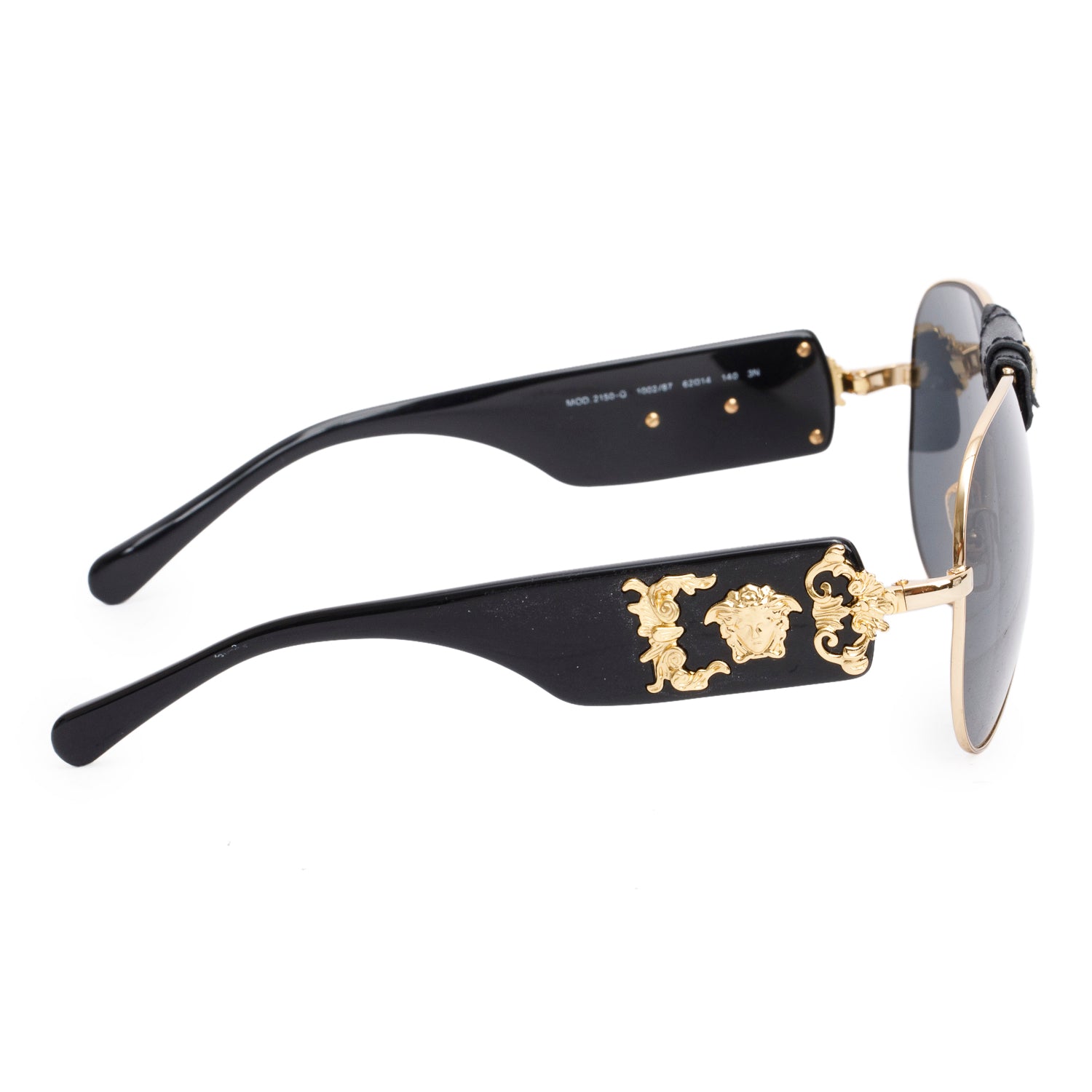 Versace 2150-Q Medusa Aviator Sunglasses w/ Box & Case