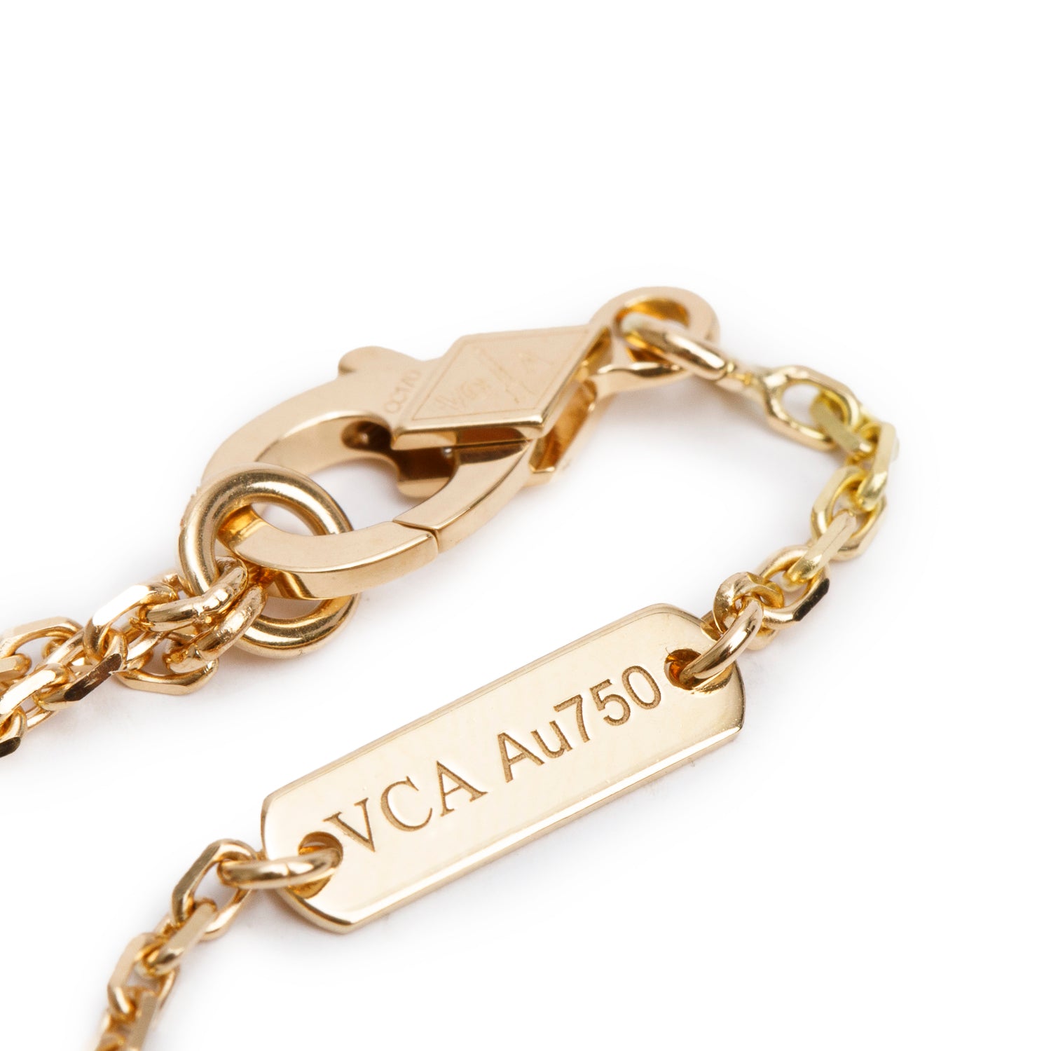 Van Cleef & Arpels 2025 18k Yellow Gold Vintage Alhambra Mother of Pearl Pendant Necklace w/ Box & Papers