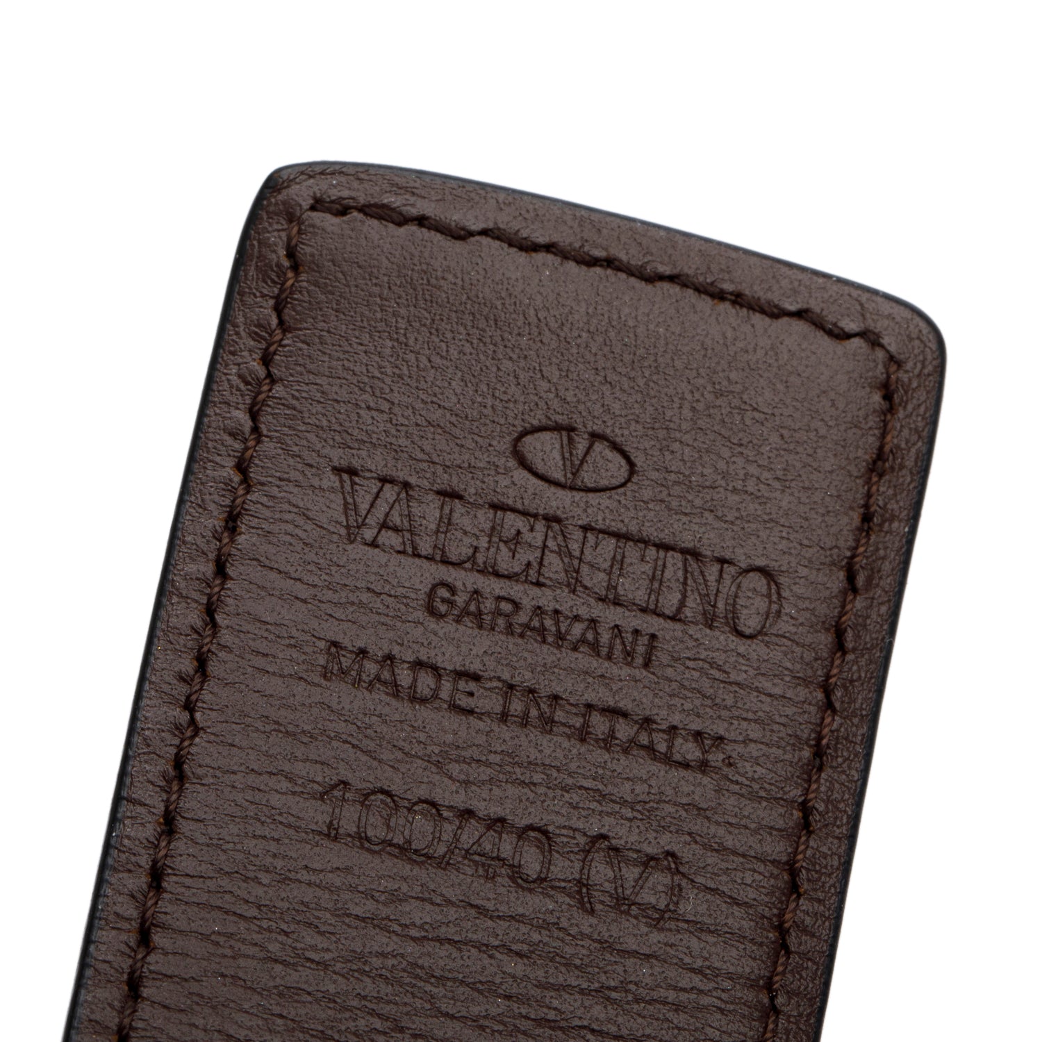 Valentino Brown Calfskin Reversible Vlogo Signature 40 MM Leather Belt, Size 100 40 w/ Box & Receipt