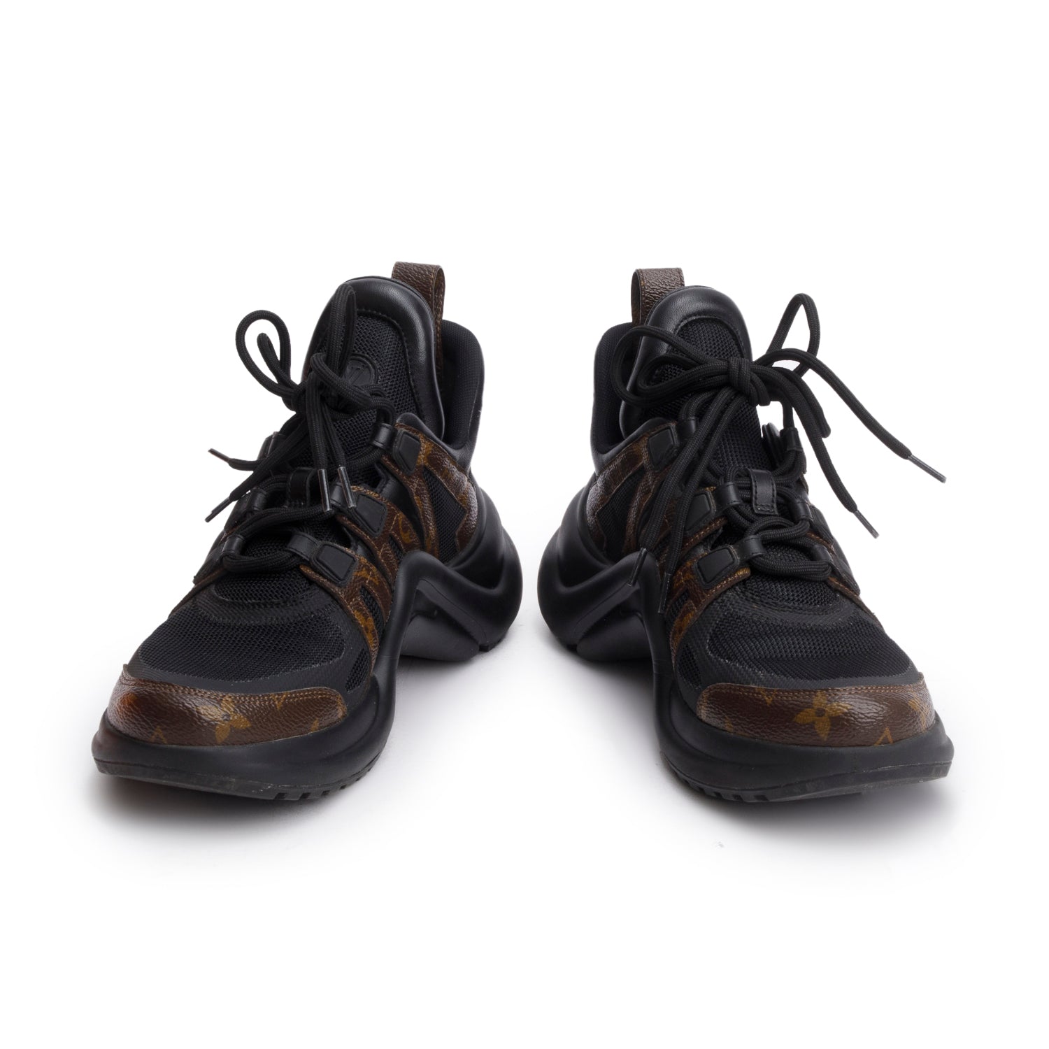 Louis Vuitton Monogram Trim Black LV Archlight Sneakers, Size 39 w/ Box