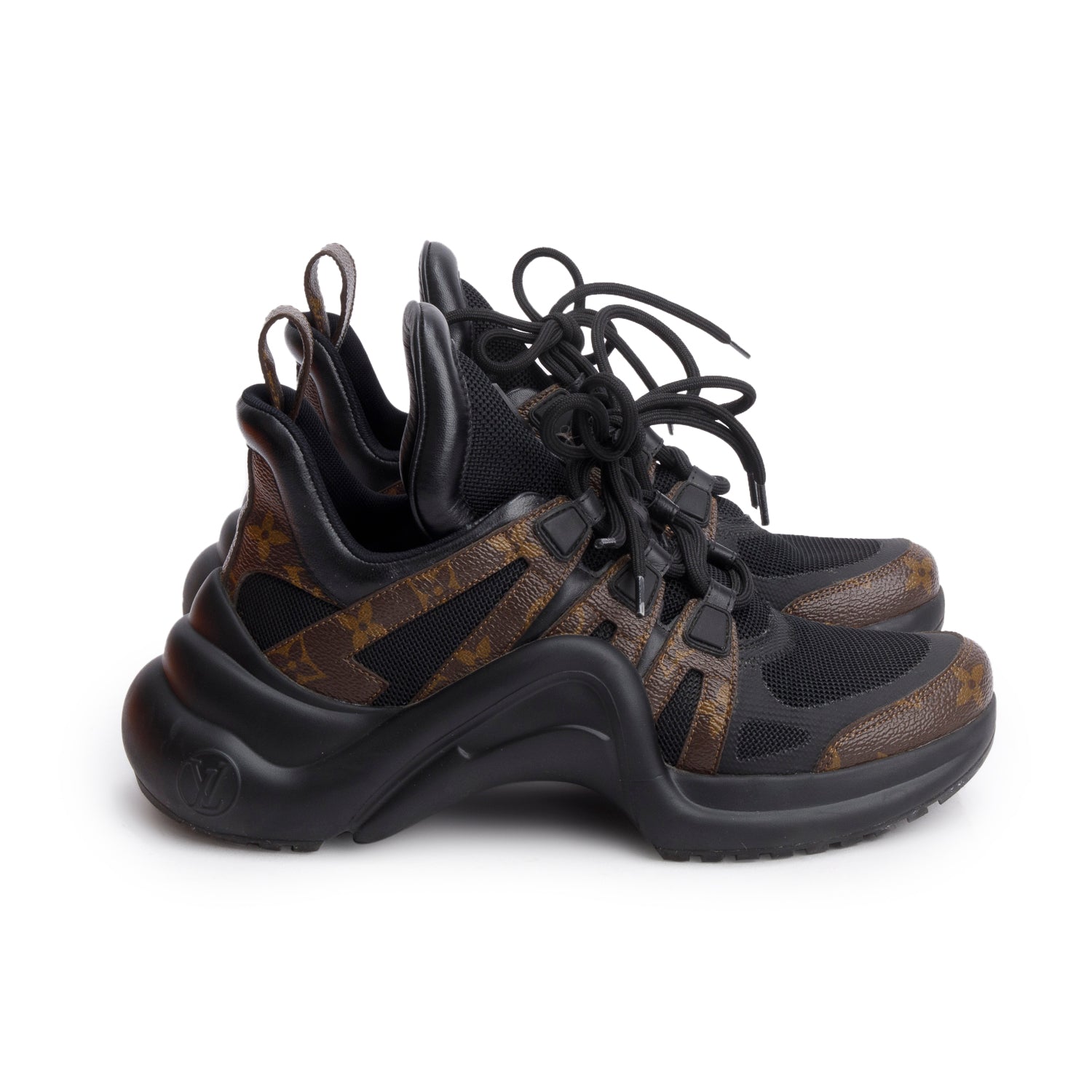 Louis Vuitton Monogram Trim Black LV Archlight Sneakers, Size 39 w/ Box