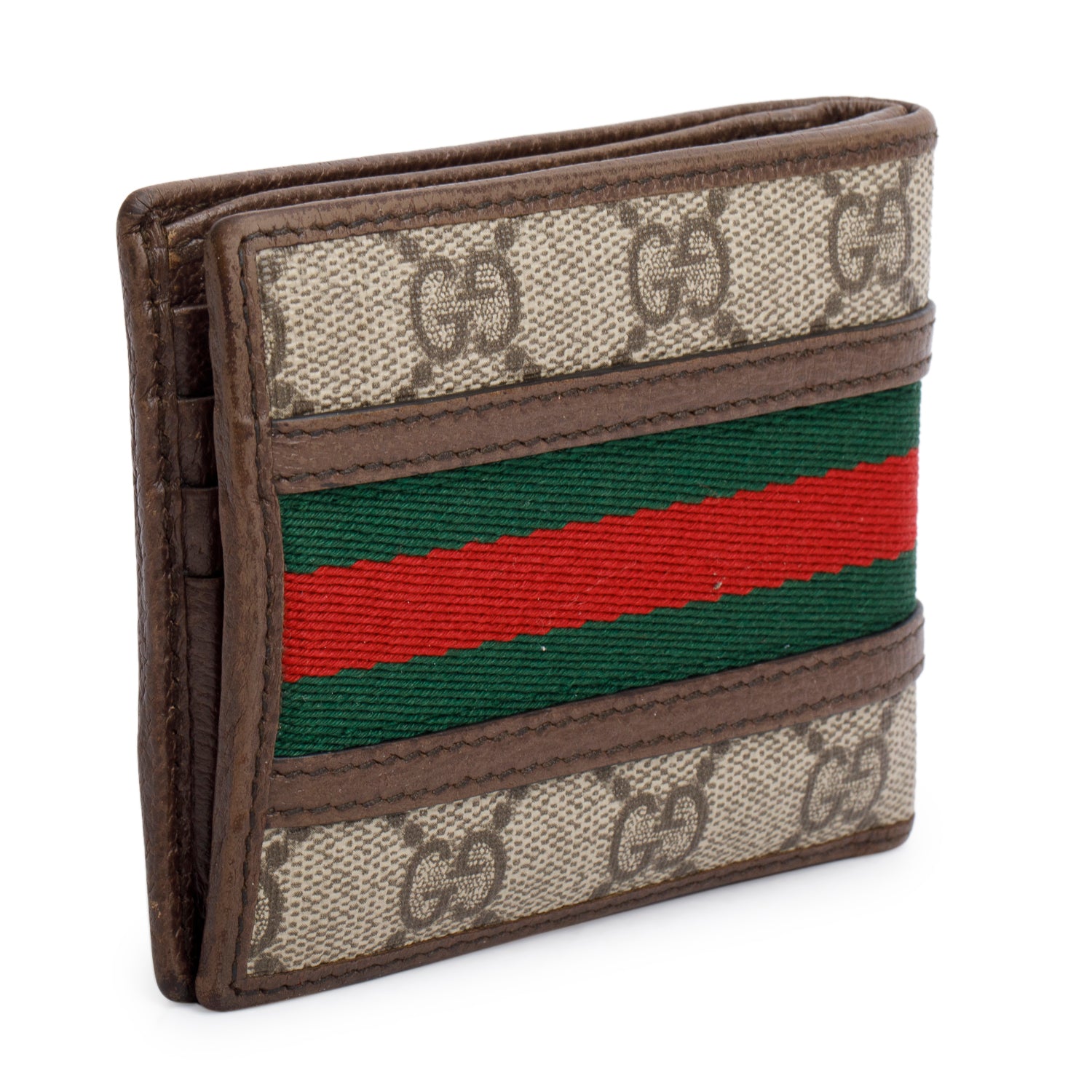 Gucci Beige GG Supreme Web Ophidia Bifold Wallet w/ Box