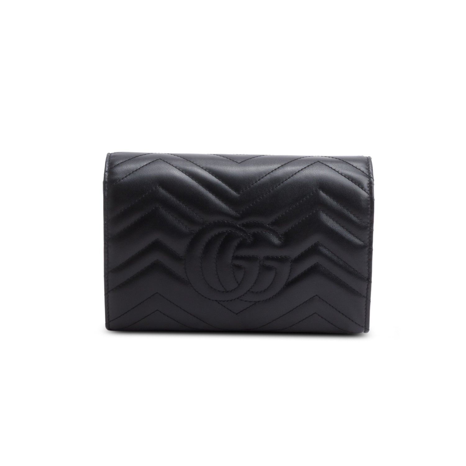 Gucci Black GG Marmont Mini Wallet on Chain