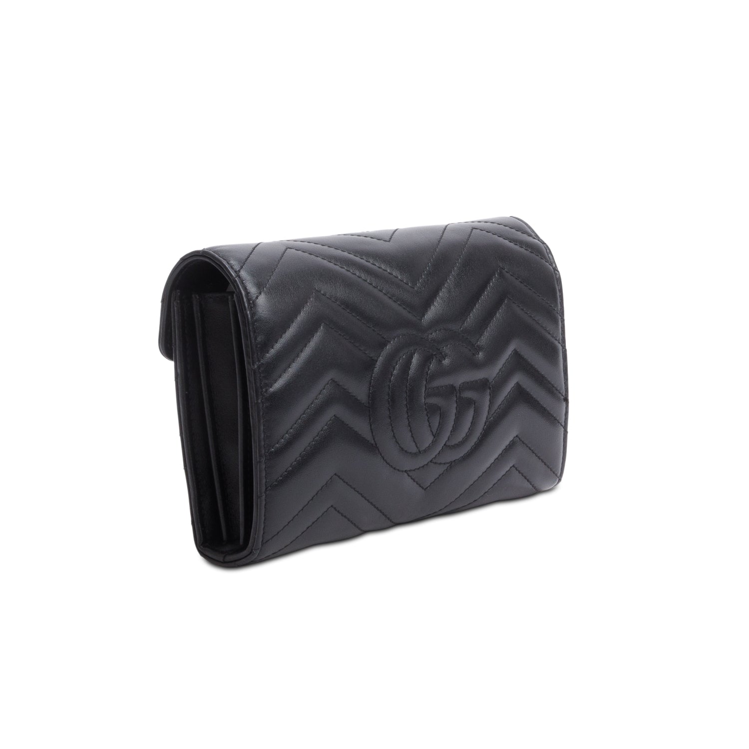 Gucci Black GG Marmont Mini Wallet on Chain