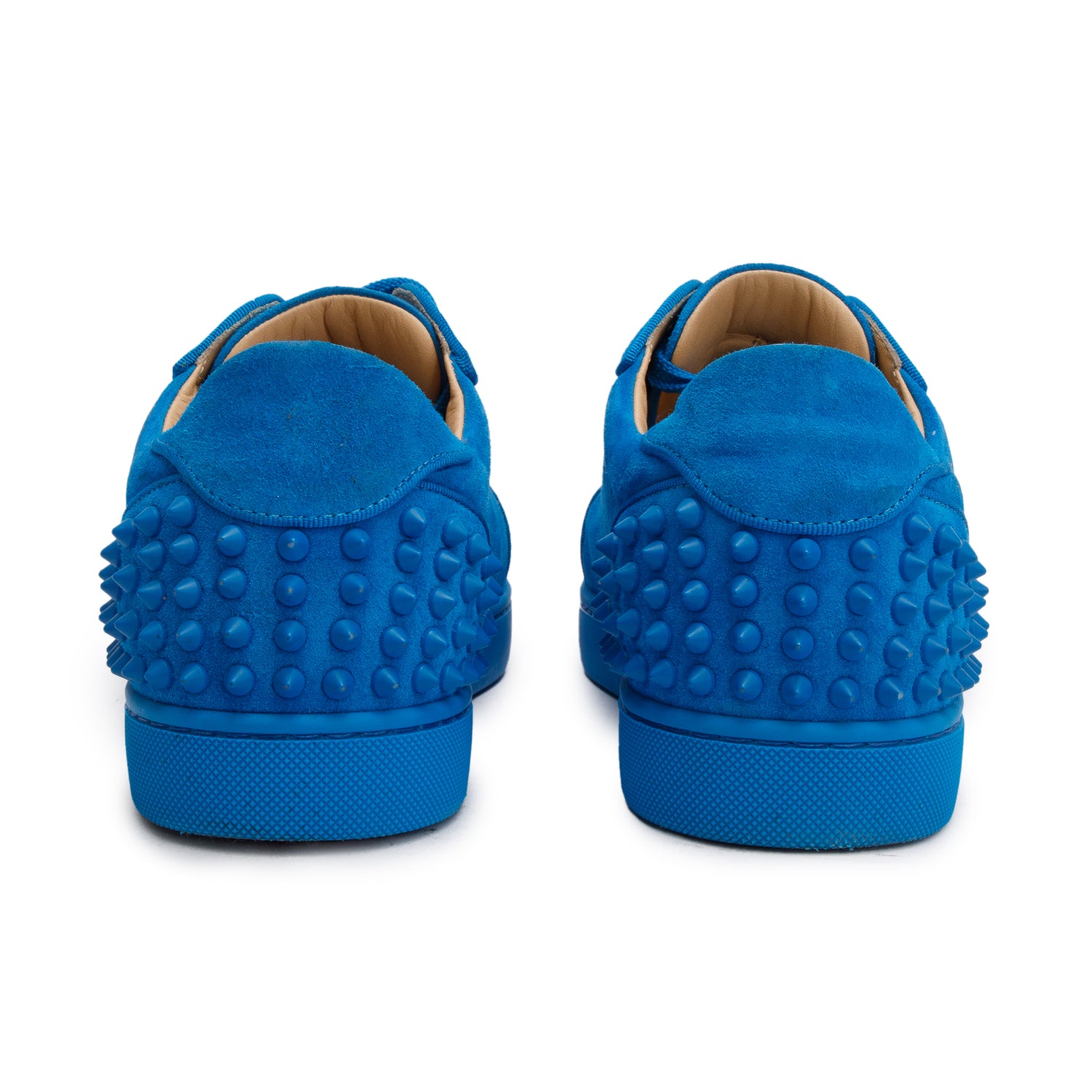 Christian Louboutin Teal Suede Louis Spikes Orlato Sneakers, Size 42 w/ Box