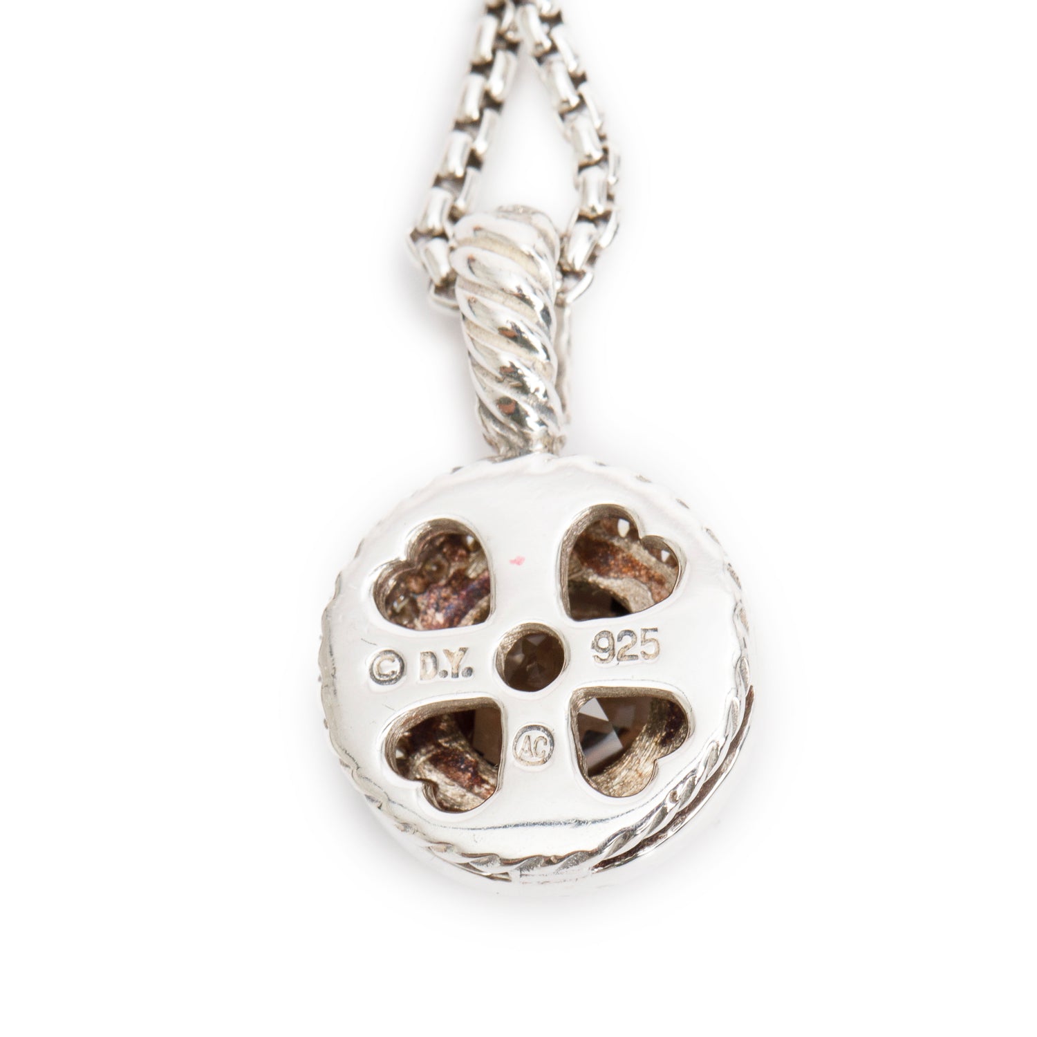 David Yurman Sterling Silver Smoky Quartz & Diamond Petite Cerise Pendant Necklace