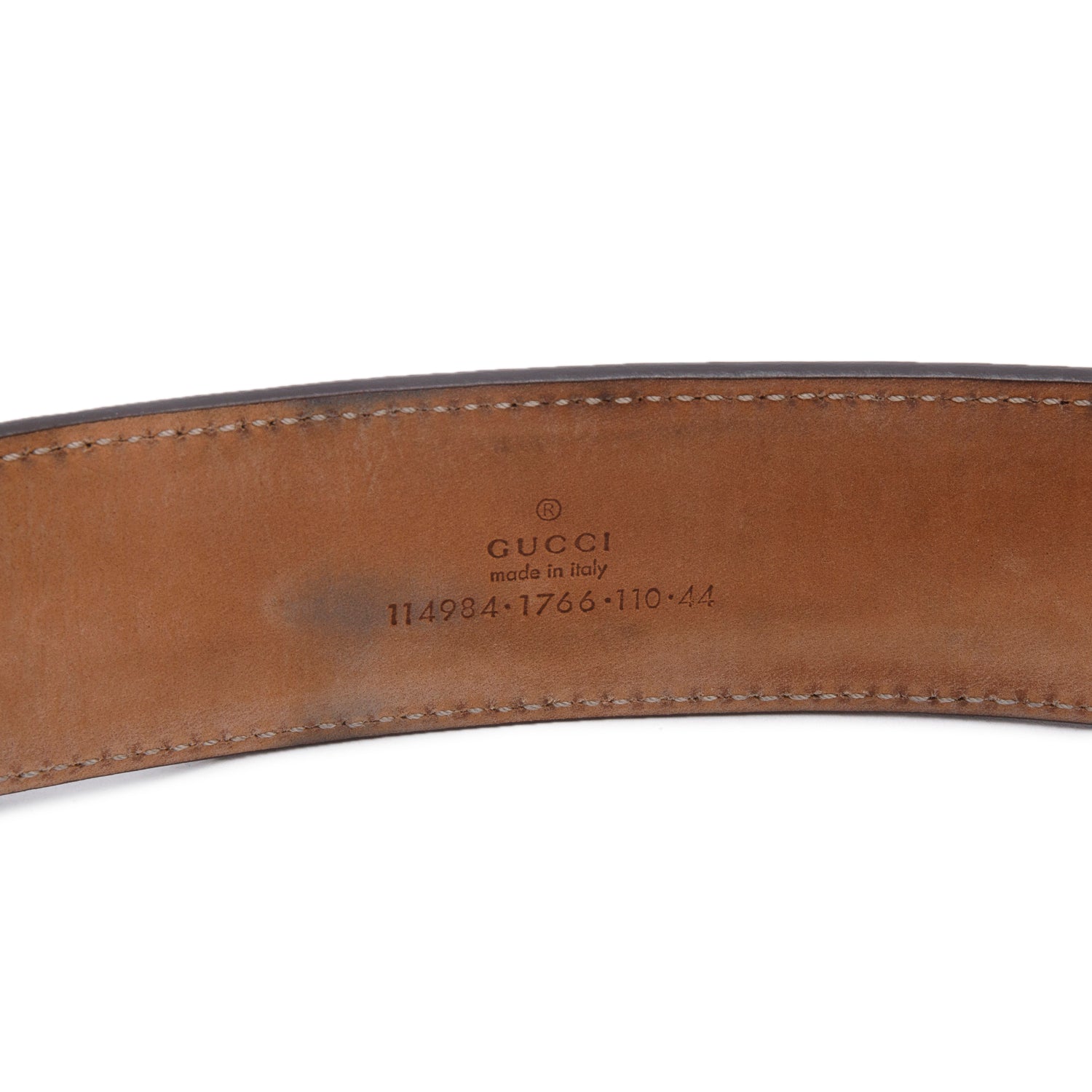 Gucci Brown Leather Web Interlocking G Belt 110 44