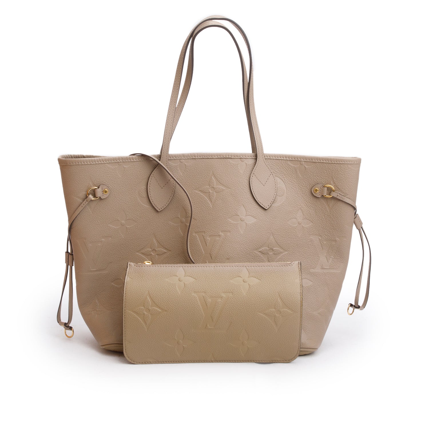 Louis Vuitton Turtledove Empreinte Monogram Giant Neverfull MM w/ Pouch & Box