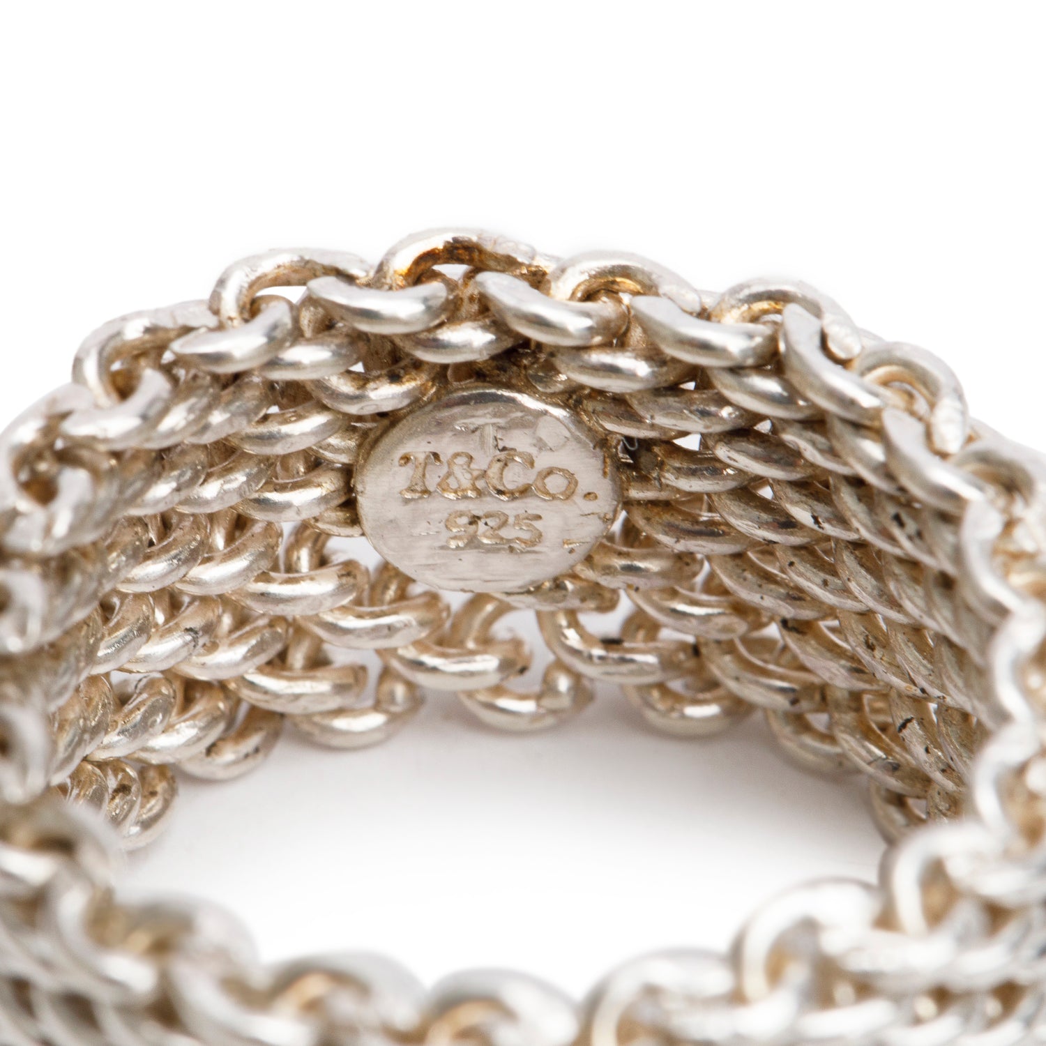 Tiffany & Co. Sterling Silver Somerset Mesh Ring, Size 7