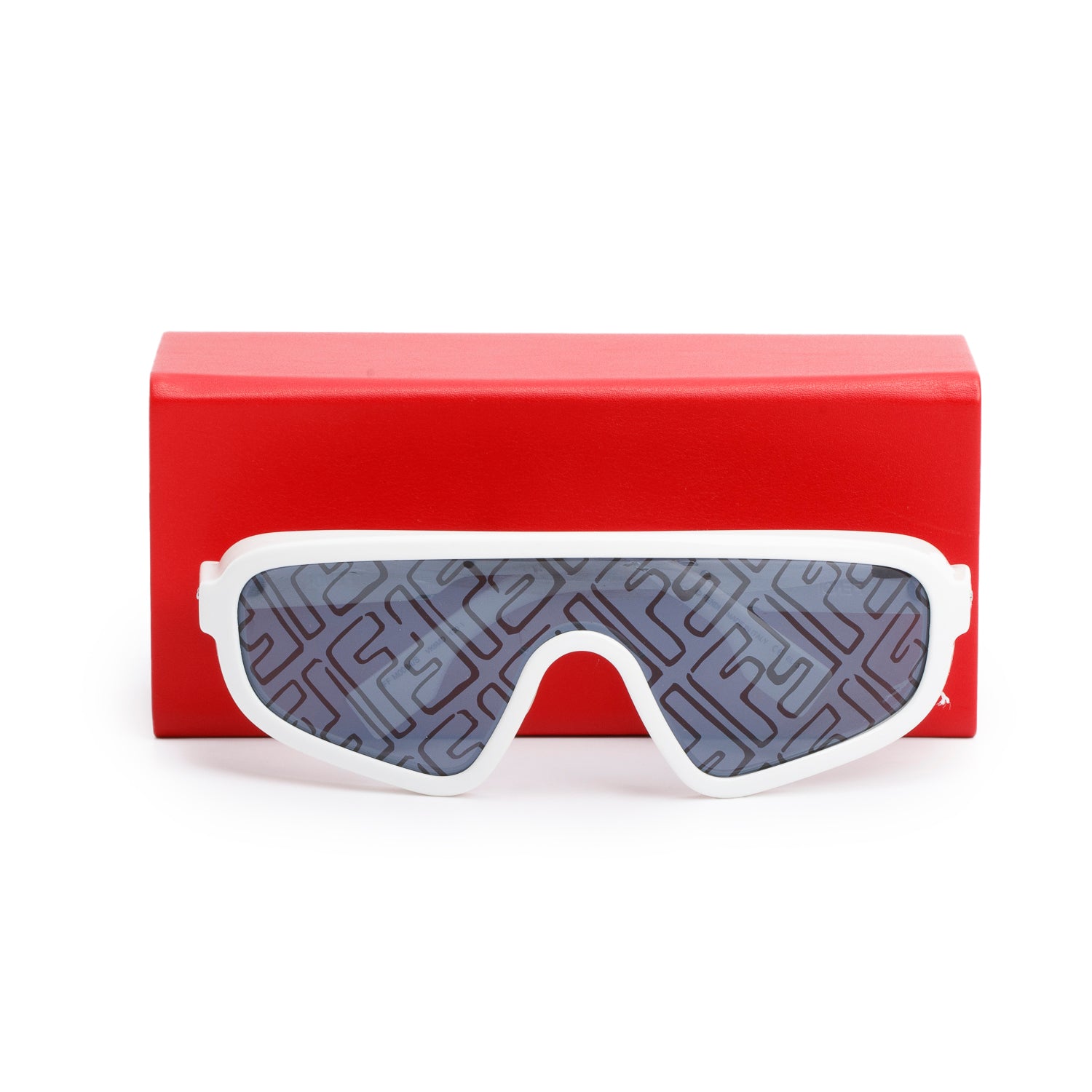 Fendi FF M0084/S White Acetate Shield Sunglasses w/ Case