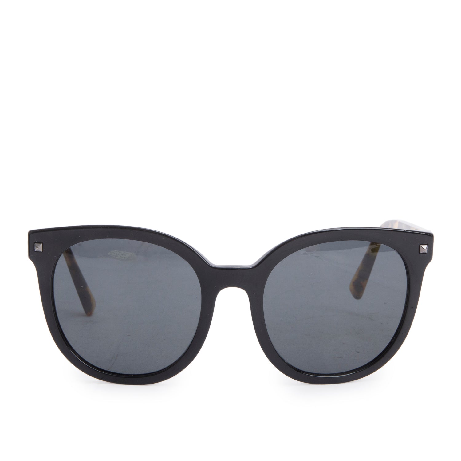 Valentino VA 4083 Black/Tortoise Acetate Stud Square Sunglasses w/ Case