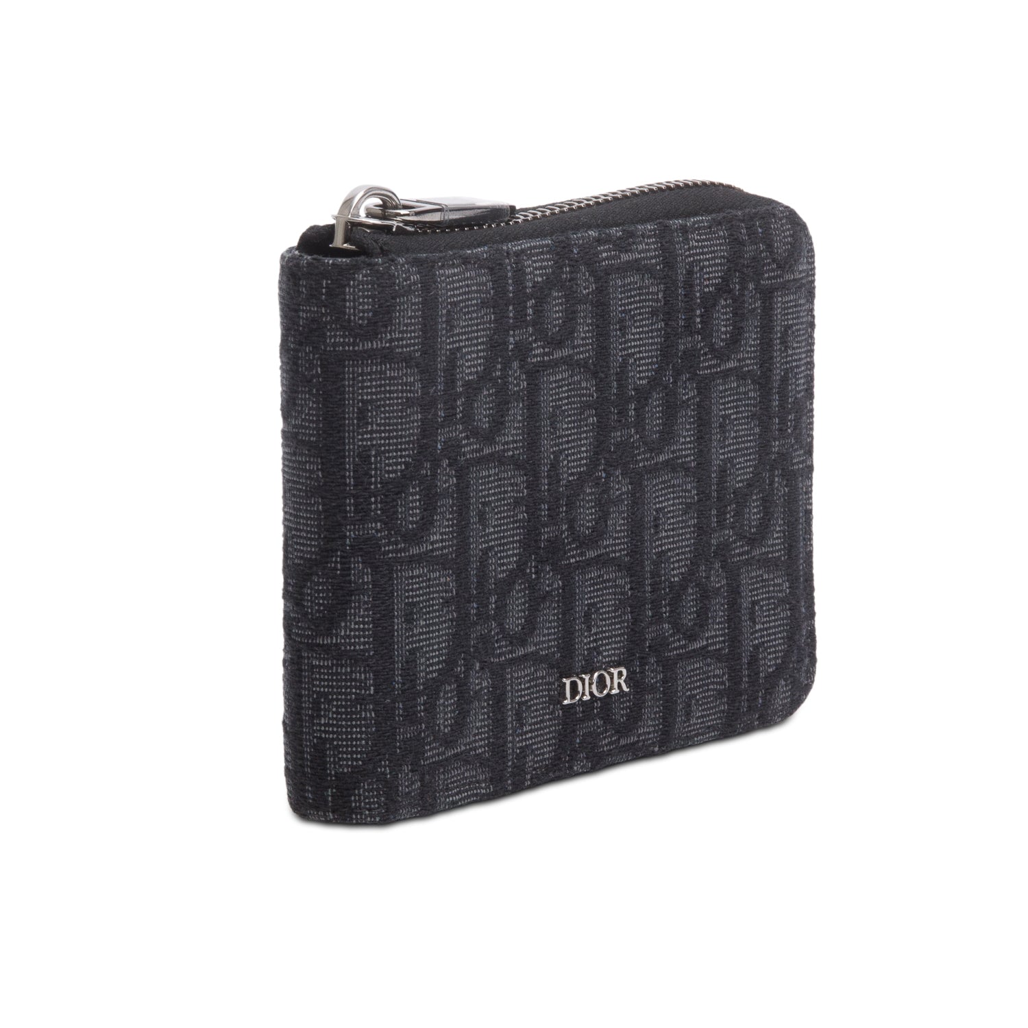 Christian Dior 2022 Black Oblique Zipped Coin Purse Wallet w/ Box
