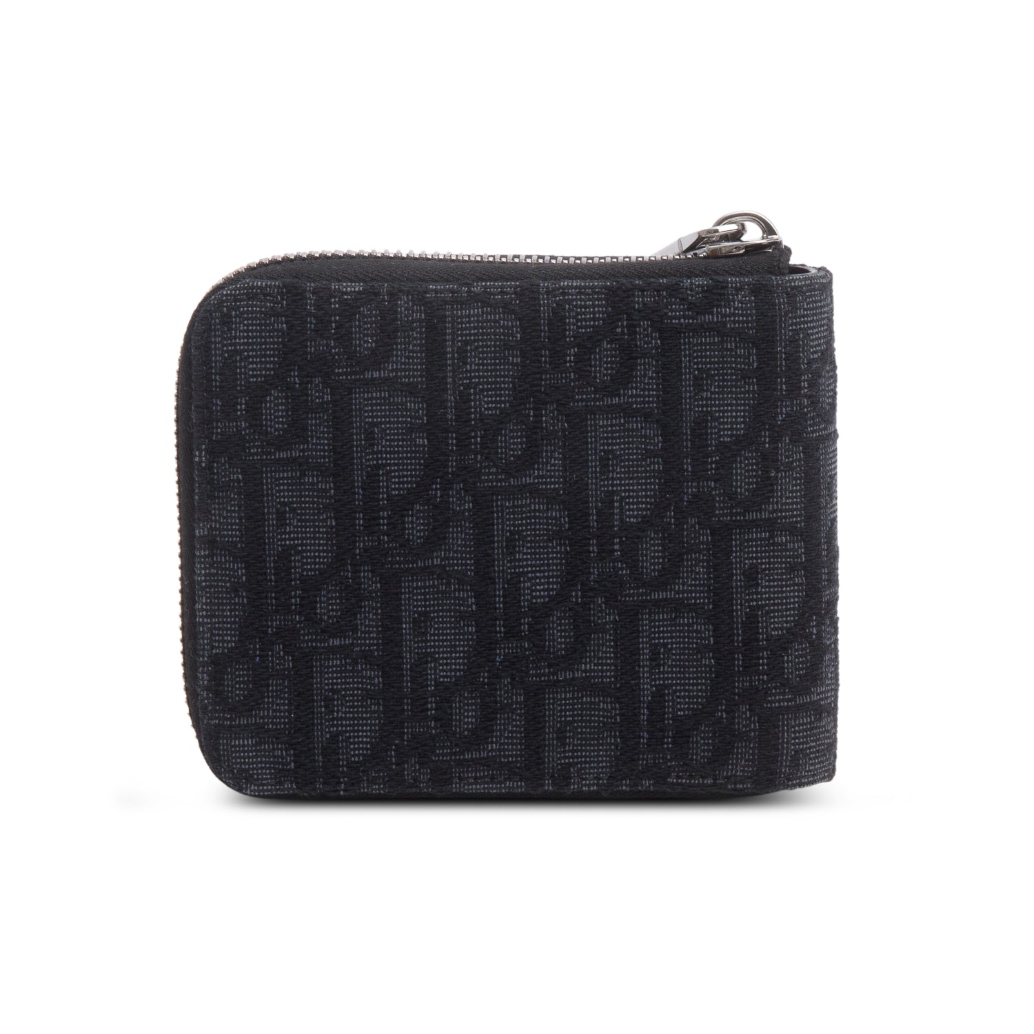 Christian Dior 2022 Black Oblique Zipped Coin Purse Wallet w/ Box