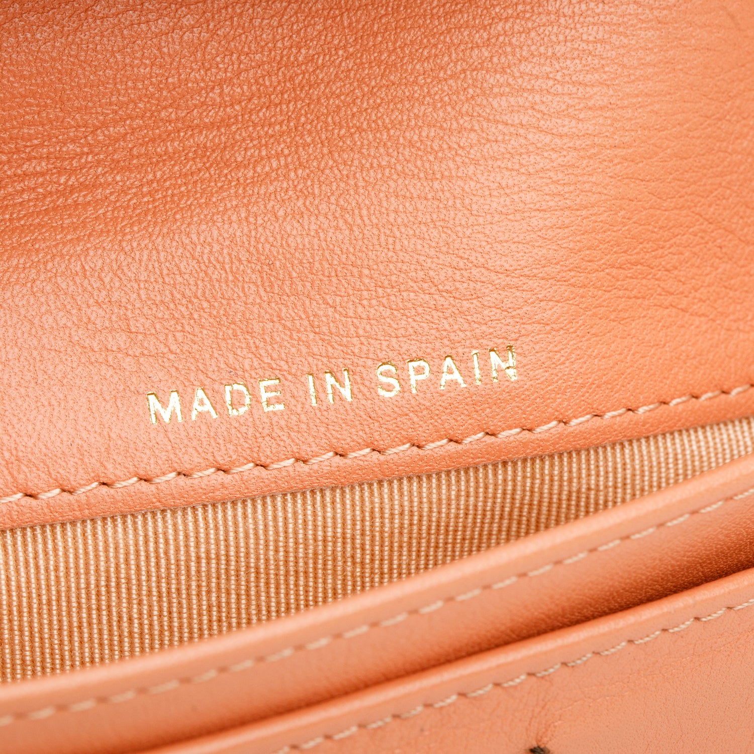 Chanel Orange Caviar Quilted Yen Wallet