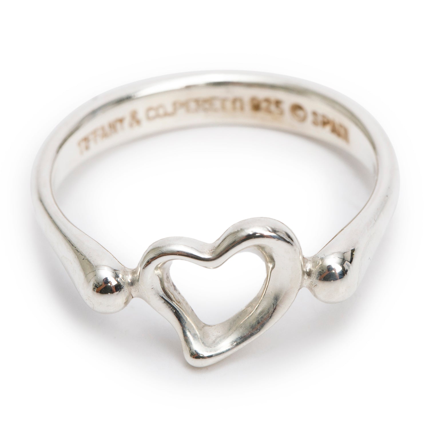 Tiffany & Co. Elsa Peretti Sterling Silver Mini Open Heart Ring, Size 5.75