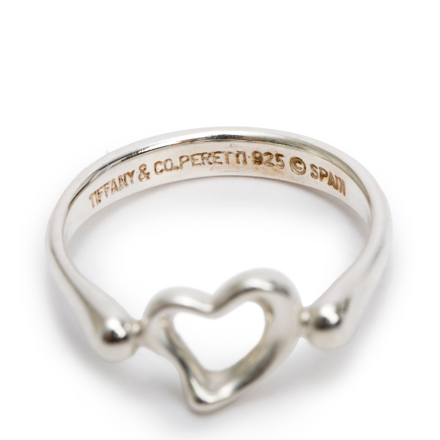 Tiffany & Co. Elsa Peretti Sterling Silver Mini Open Heart Ring, Size 5.75