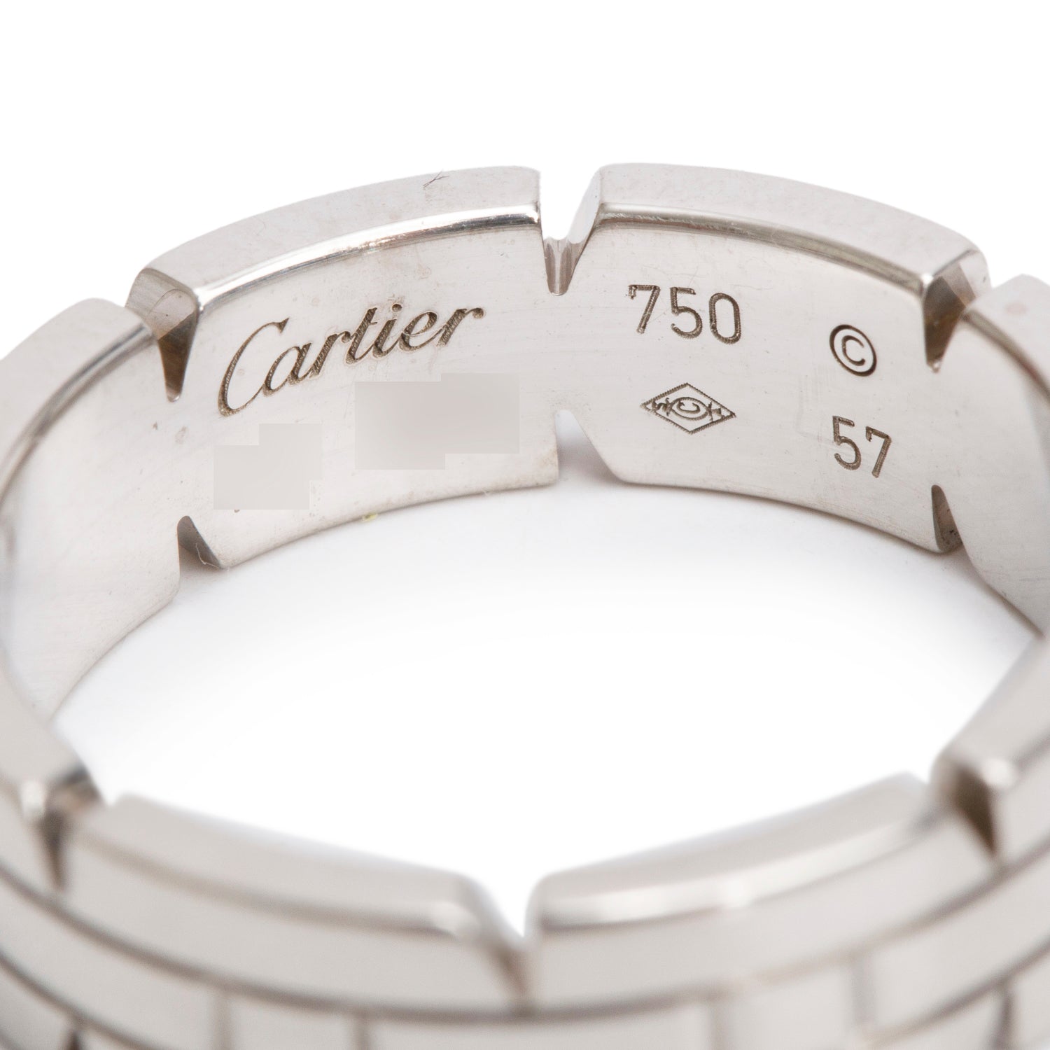 Cartier 18k White Gold Tank Francaise Ring, Size 57 8 w/ Box & Certificate