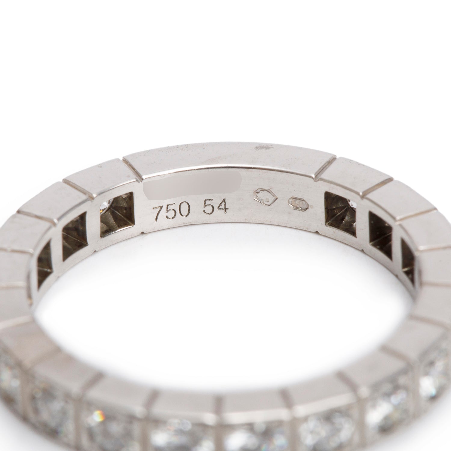 Cartier 18k White Gold Lanieres Diamond Band Ring, Size 54 6.75 w/ Box & Certificate