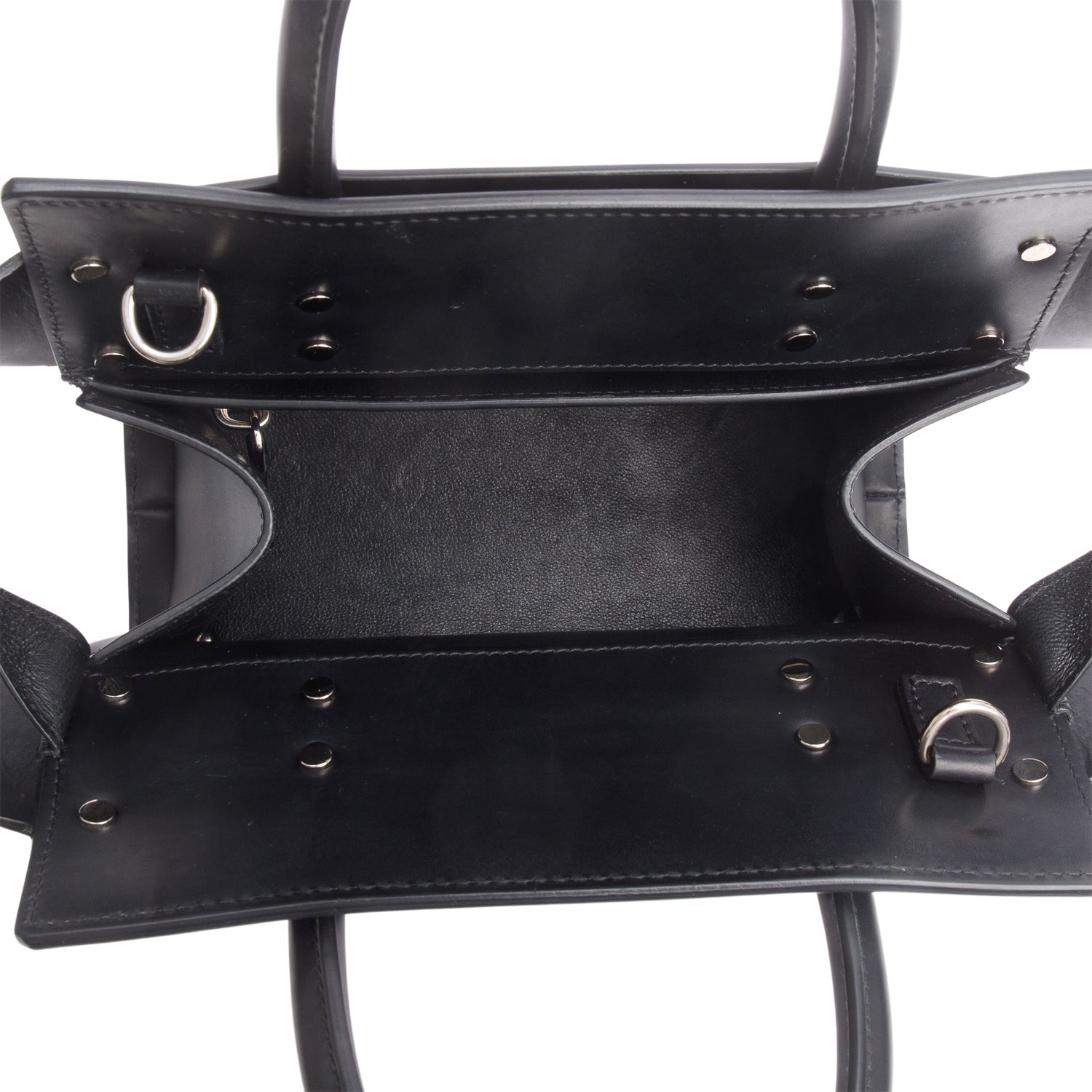 Givenchy Black Smooth Leather Small Horizon Satchel w/ Strap