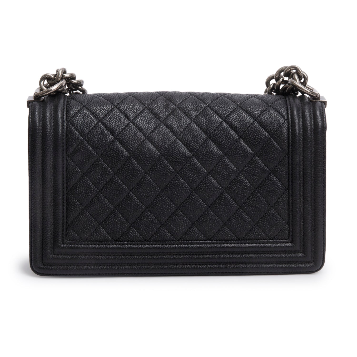 Chanel Black Caviar Quilted Medium Boy Flap Bag