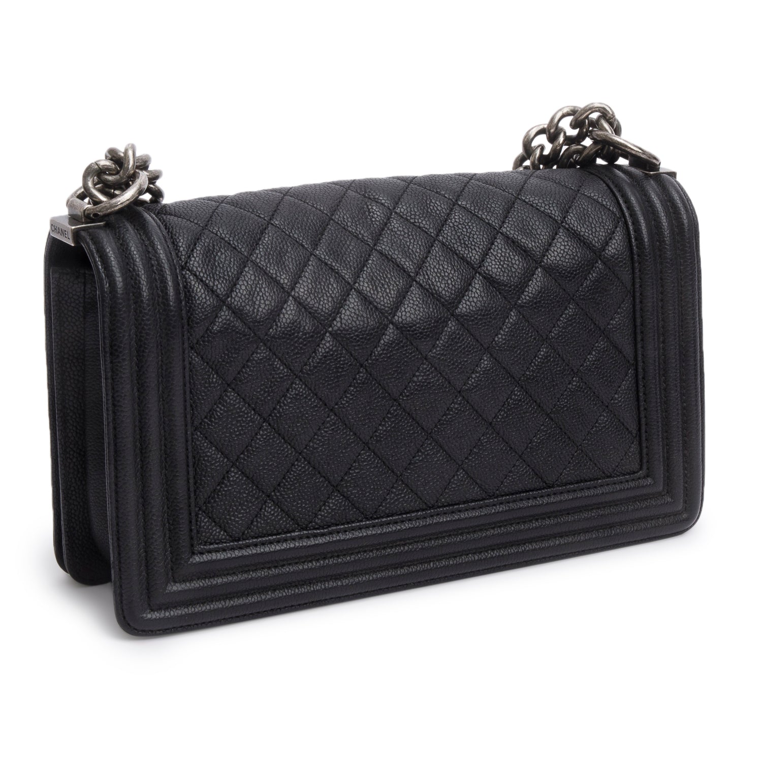 Chanel Black Caviar Quilted Medium Boy Flap Bag