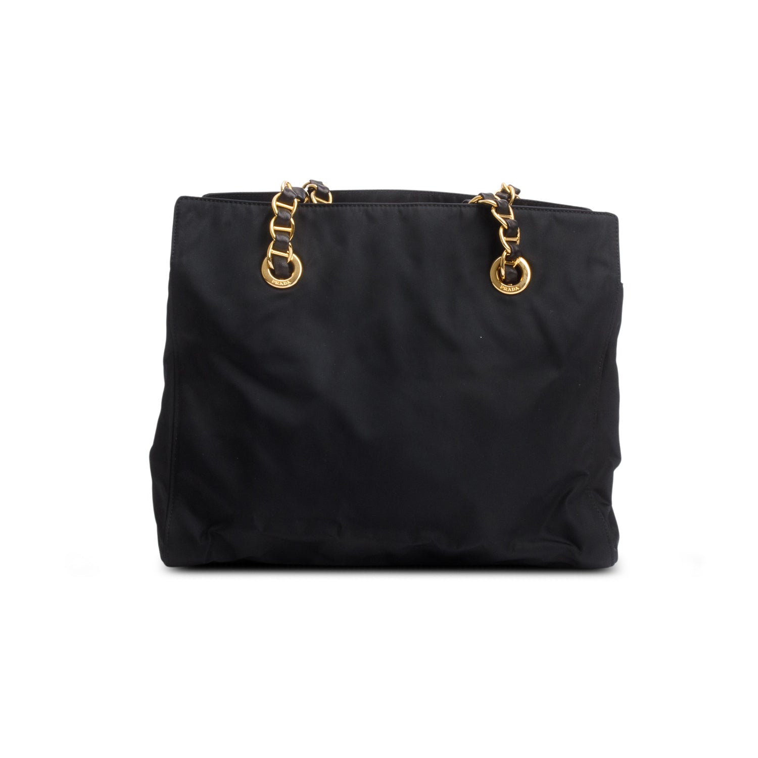 Prada Black Tessuto Nylon Chain Shoulder Bag w/ Authenticity Card