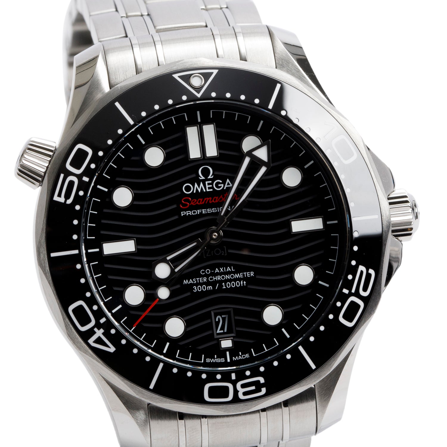 Omega 2023 Stainless Steel Seamaster Diver 300M Co-Axial Chronometer 42 MM Watch Black Dial w/ Box & Papers