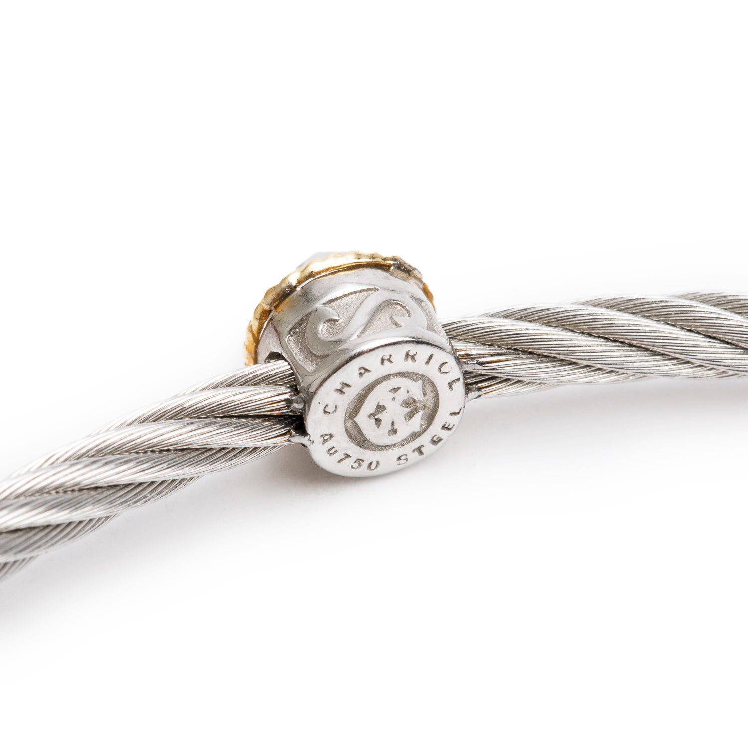 Charriol Stainless Steel & 18k Yellow Gold Topaz Station Cable Bracelet