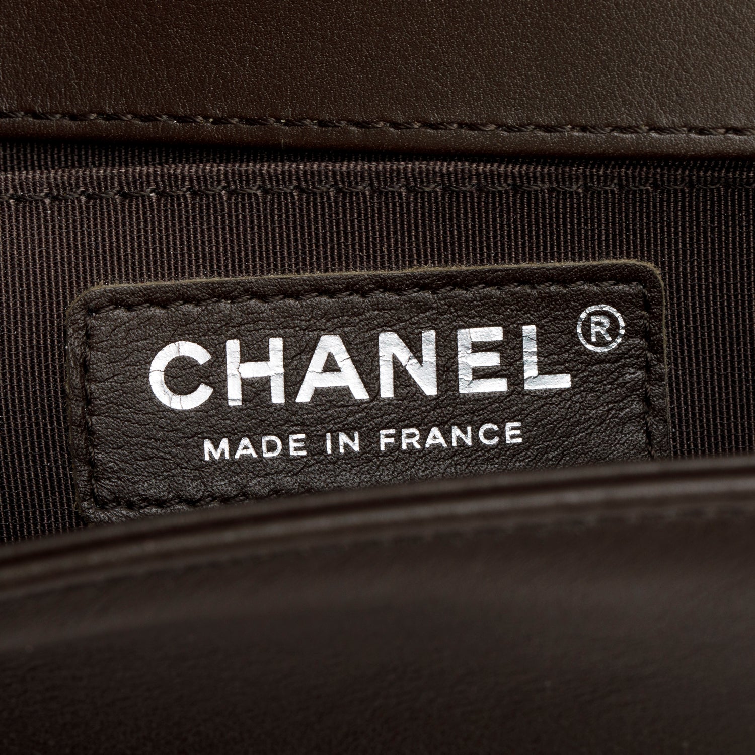 Chanel Brown Lambskin Chevron Small Boy Bag w/ Box & Authenticity Card