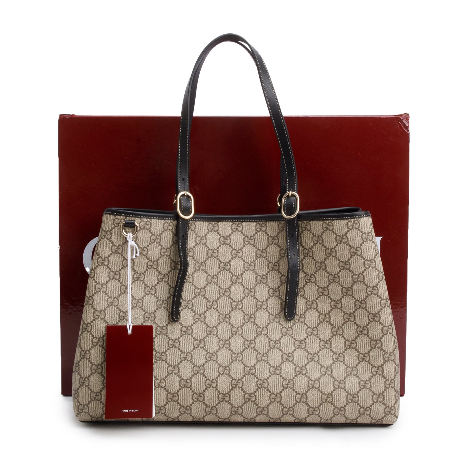 Gucci GG Supreme Monogram Emblem Large Tote Bag w/ Box