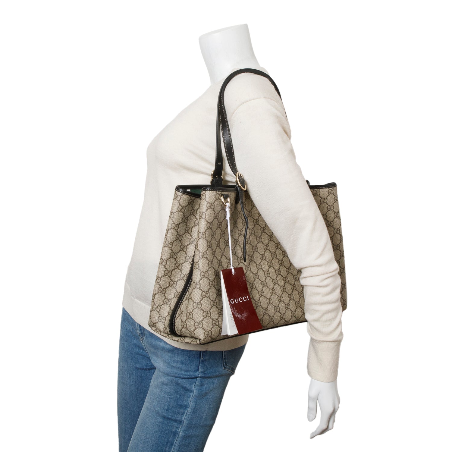 Gucci GG Supreme Monogram Emblem Large Tote Bag w/ Box