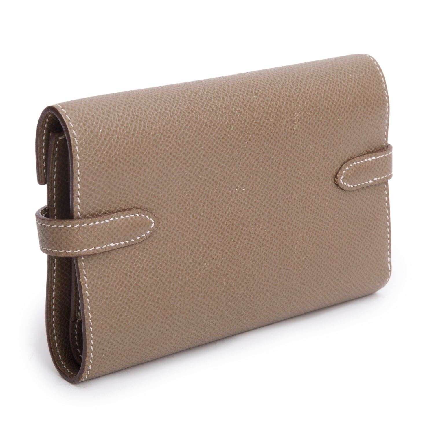 Hermes Etoupe Epsom Leather Medium Kelly Wallet w/ Box