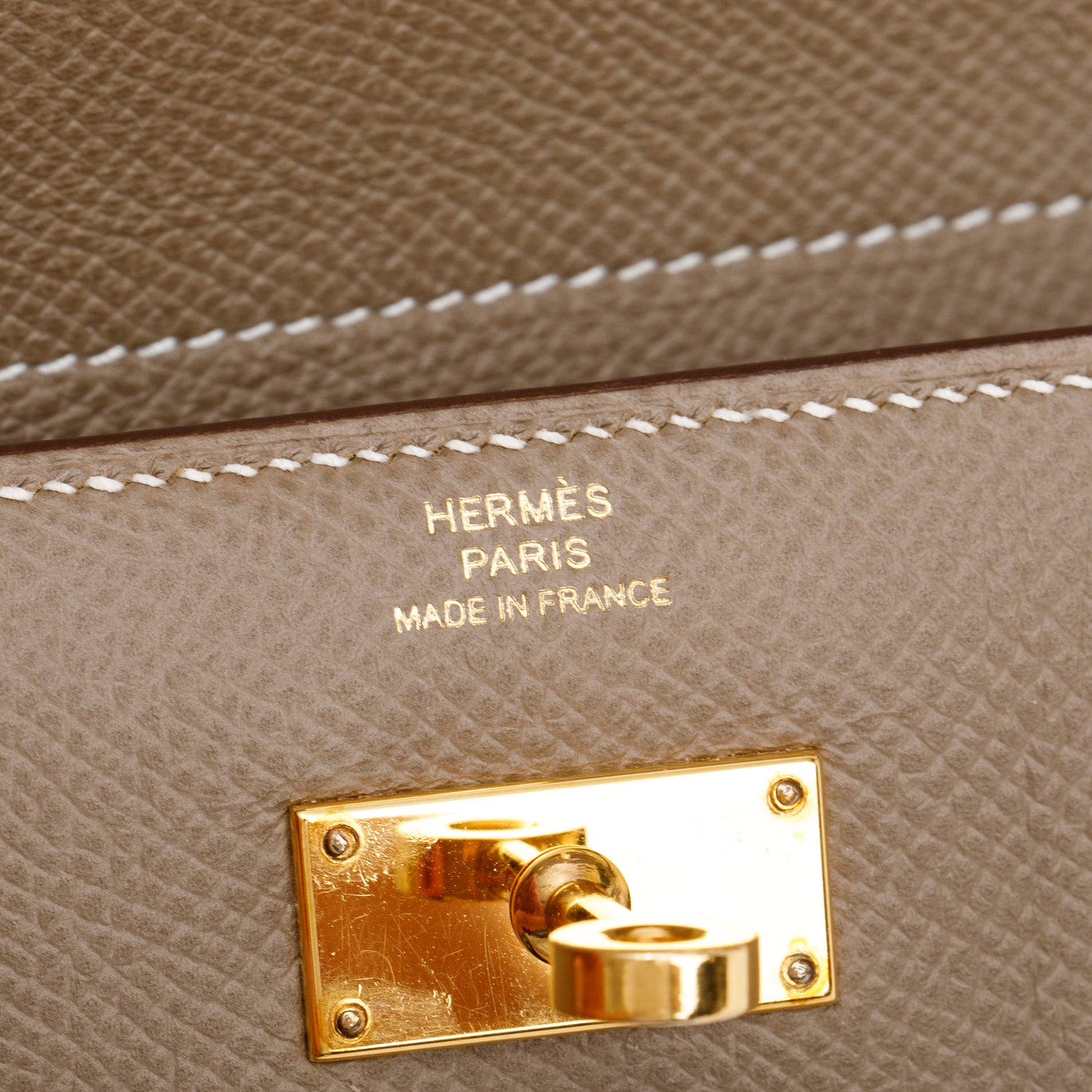 Hermes Etoupe Epsom Leather Medium Kelly Wallet w/ Box