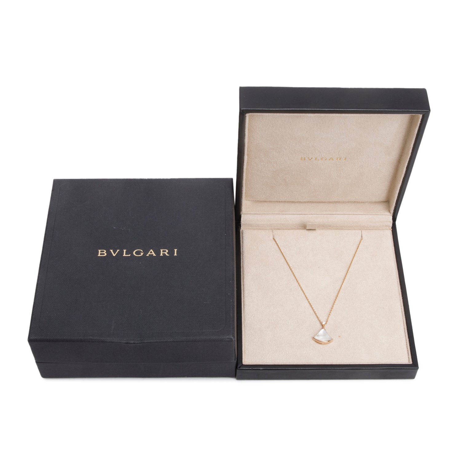 BVLGARI 18k Rose Gold Mother of Pearl & Diamond Divas' Dream Pendant Necklace w/ Box & Certificate