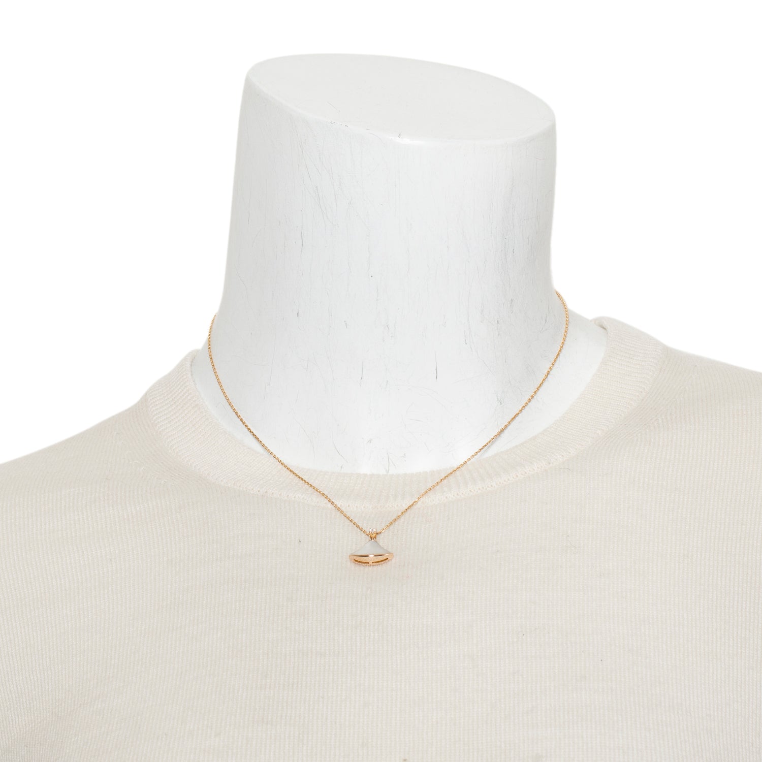 BVLGARI 18k Rose Gold Mother of Pearl & Diamond Divas' Dream Pendant Necklace w/ Box & Certificate