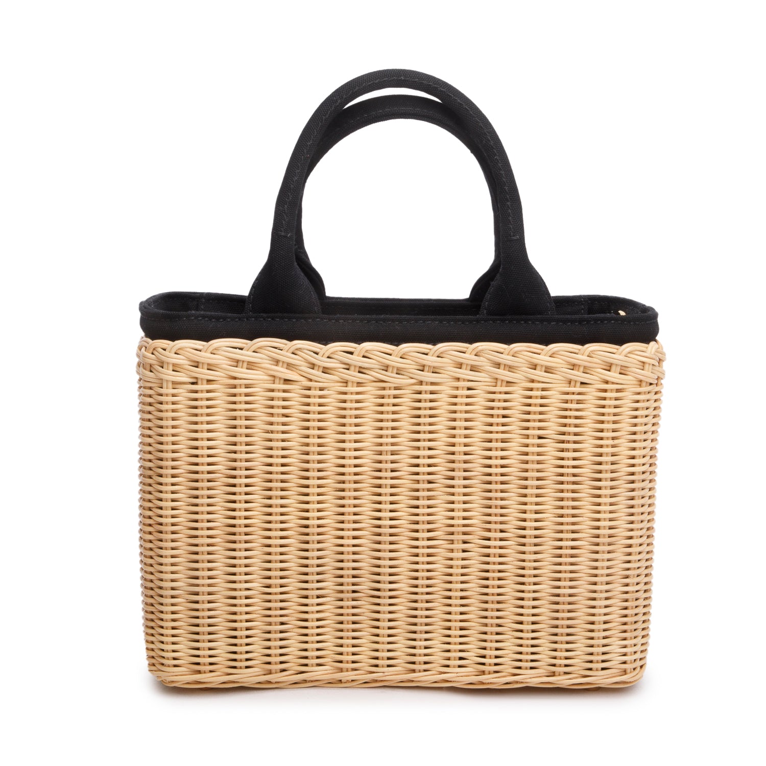 Prada 2023 Wicker/Canvas Medium Tote Naturale w/ Box, Strap & Authenticity Card