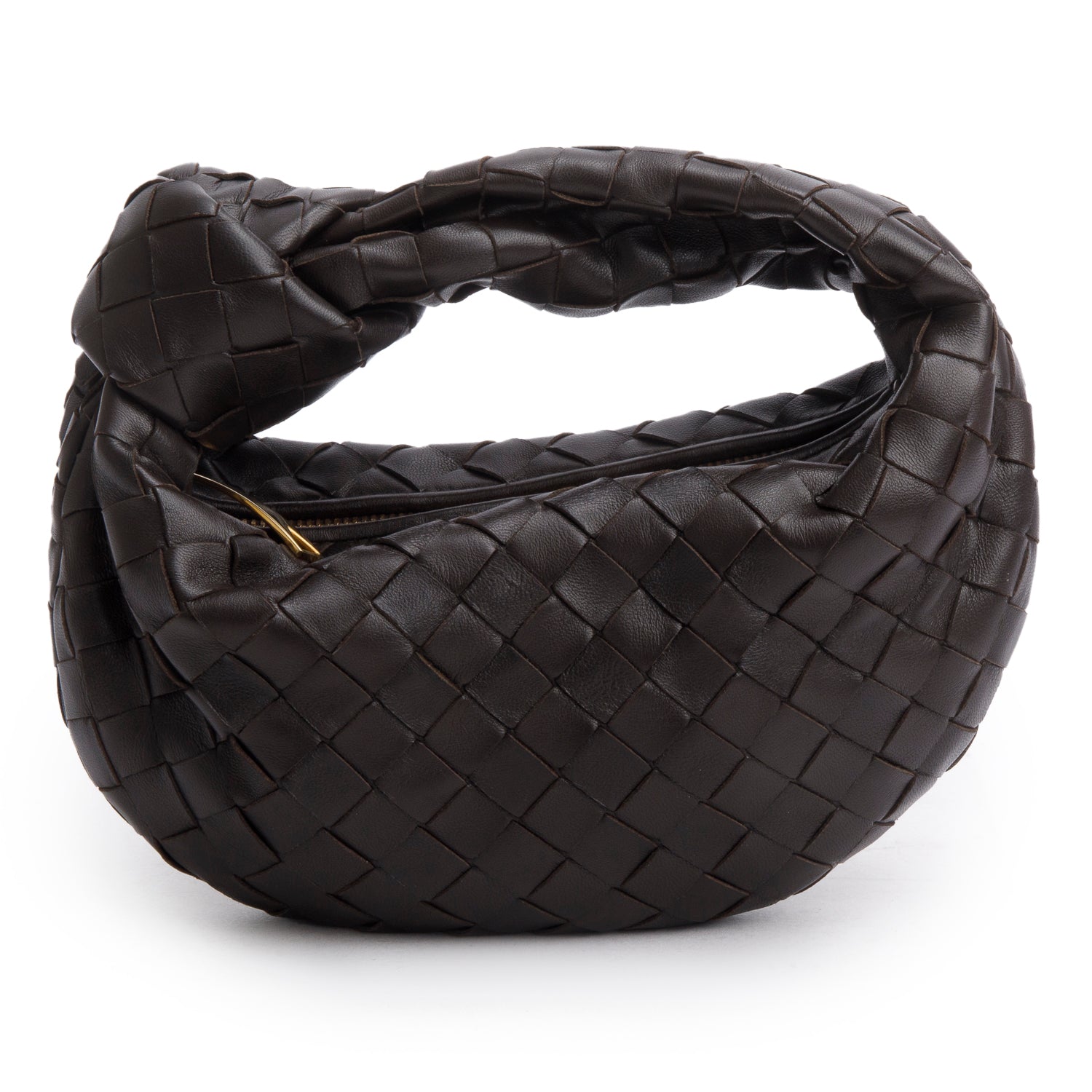 Bottega Veneta Brown Lambskin Intrecciato Mini Jodie